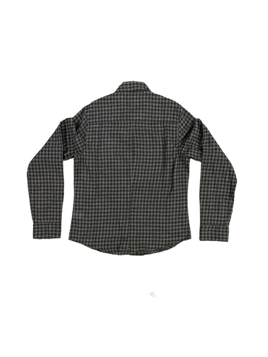 Chrome Hearts Silver Detailed Black & Grey Checkered Wool Button Up 