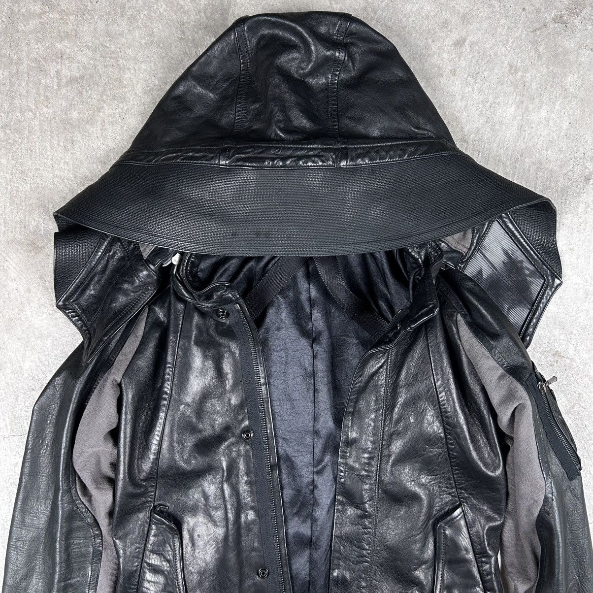 S/STERE S/STERE 2011SS Hooded Panel Leather Jacket Size US M / EU 48-50 / 2 - 4 Thumbnail