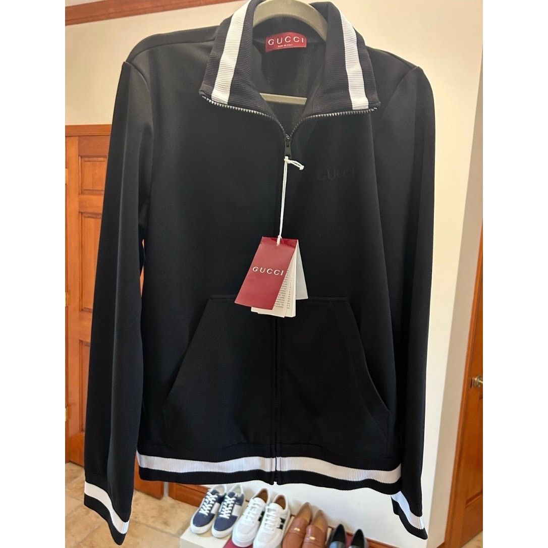 Gucci Gucci jersey technical, zip up jacket, web, trim, size m Size US M / EU 48-50 / 2 - 2 Thumbnail