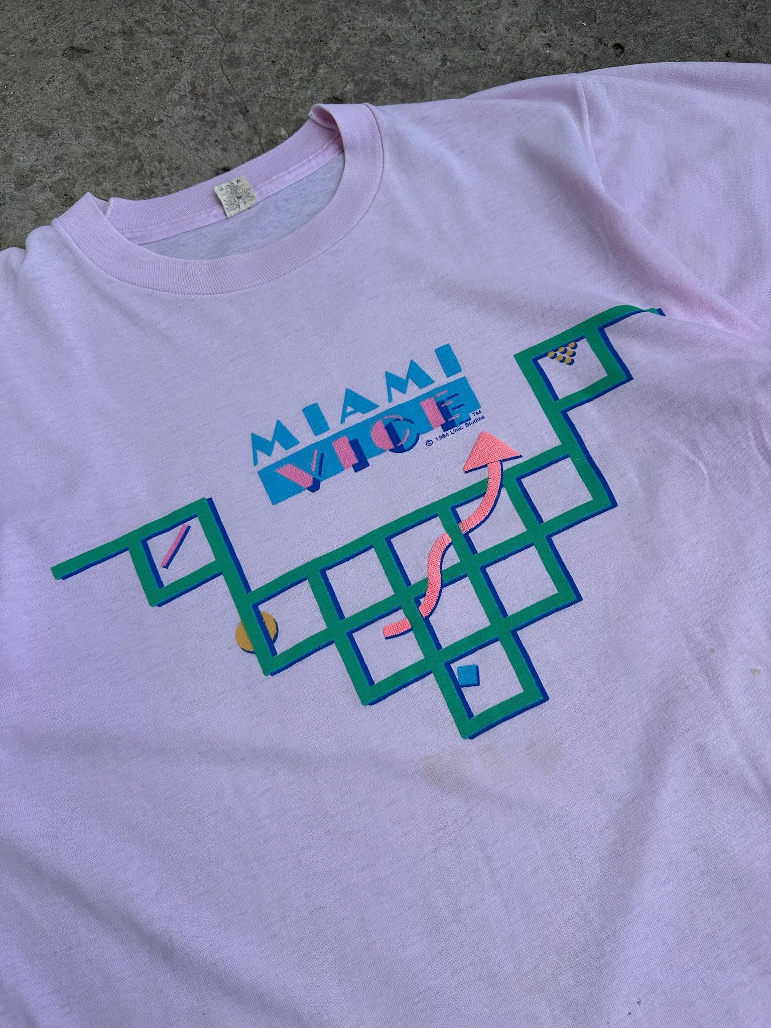 Vintage Vintage 1984 Miami Vice Blue Shirt Single Stitch Movie Promo Size US M / EU 48-50 / 2 - 4 Thumbnail