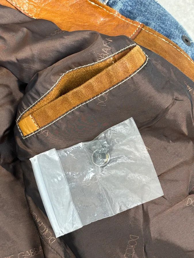 Dolce & Gabbana SS2001 Dolce & Gabbana Brown Patchwork Leather Denim Jacket Size US M / EU 48-50 / 2 - 11 Thumbnail