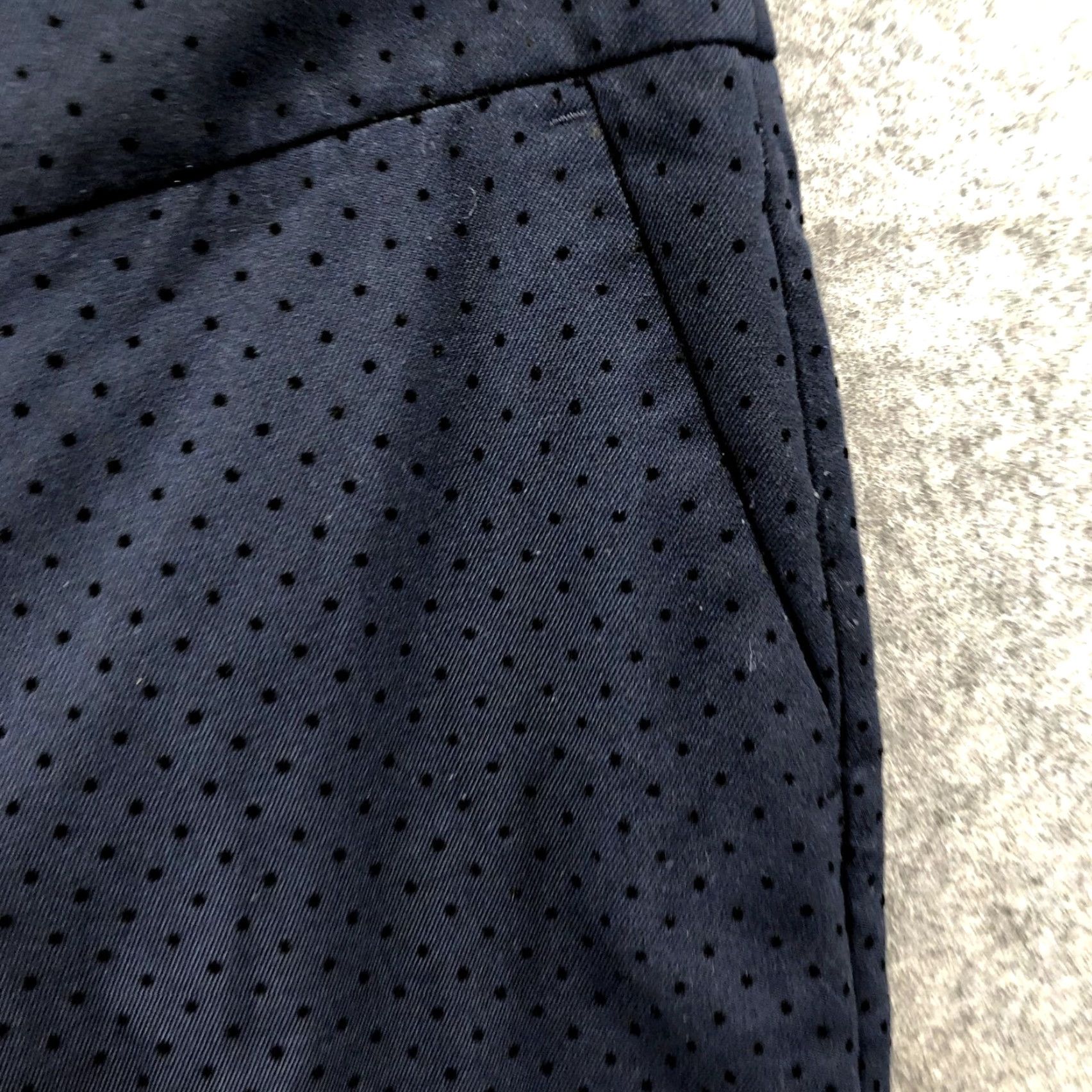 Loft LOFT Marisa Skinny Dress Pants Womens Size 2 Navy Blue Velvet Polka Dot Print Dress Pants Women's 2 Navy Blue Velvet Polka Dot Print Size 26" / US 2 / IT 38 - 5 Thumbnail