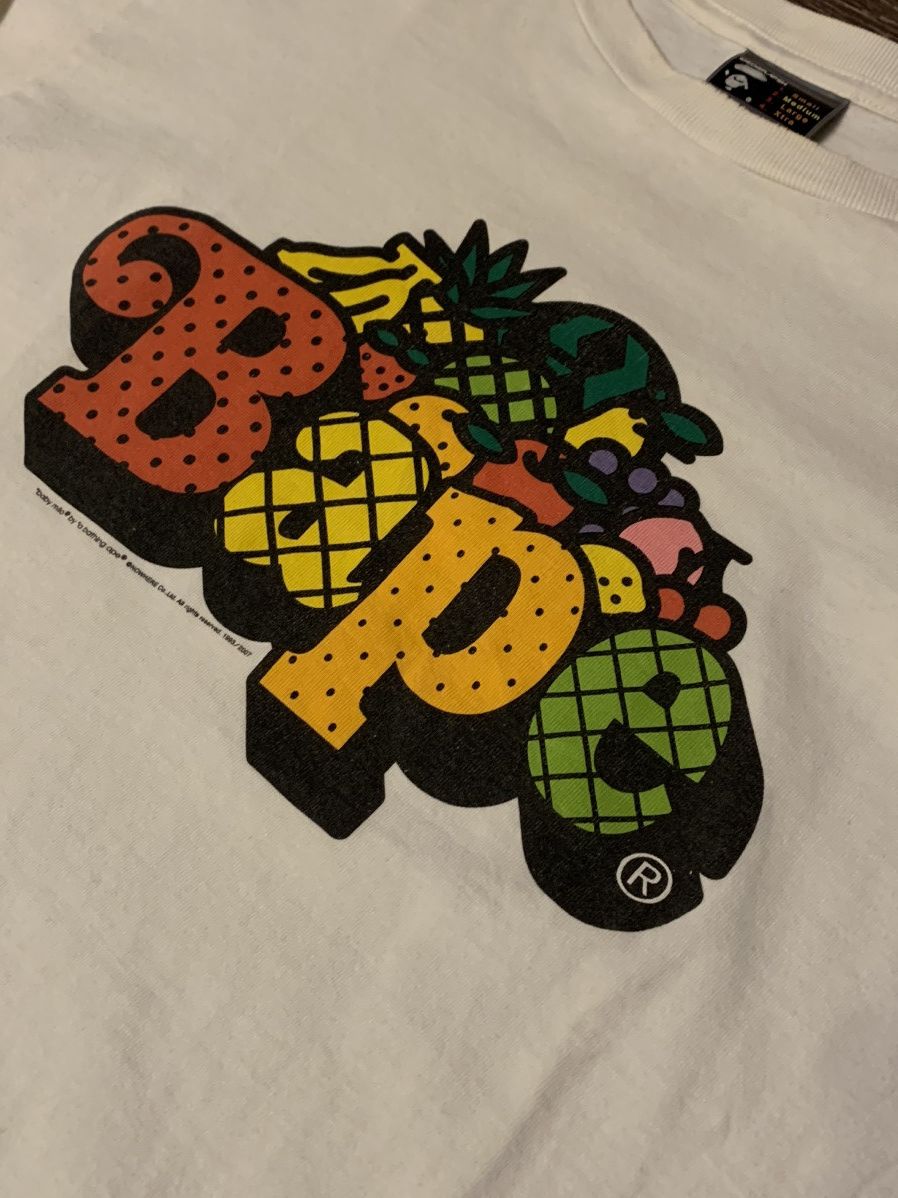Bape 2008 OG Baby Milo BAPE Fruit Logo L/S Spellout Size US M / EU 48-50 / 2 - 4 Thumbnail