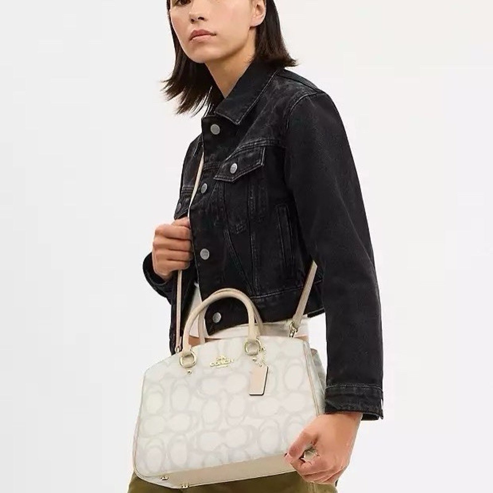Coach NWT Coach Savannah Carryall Bag In Sketch Gold/Ivory CBH92 Size ONE SIZE - 7 Thumbnail