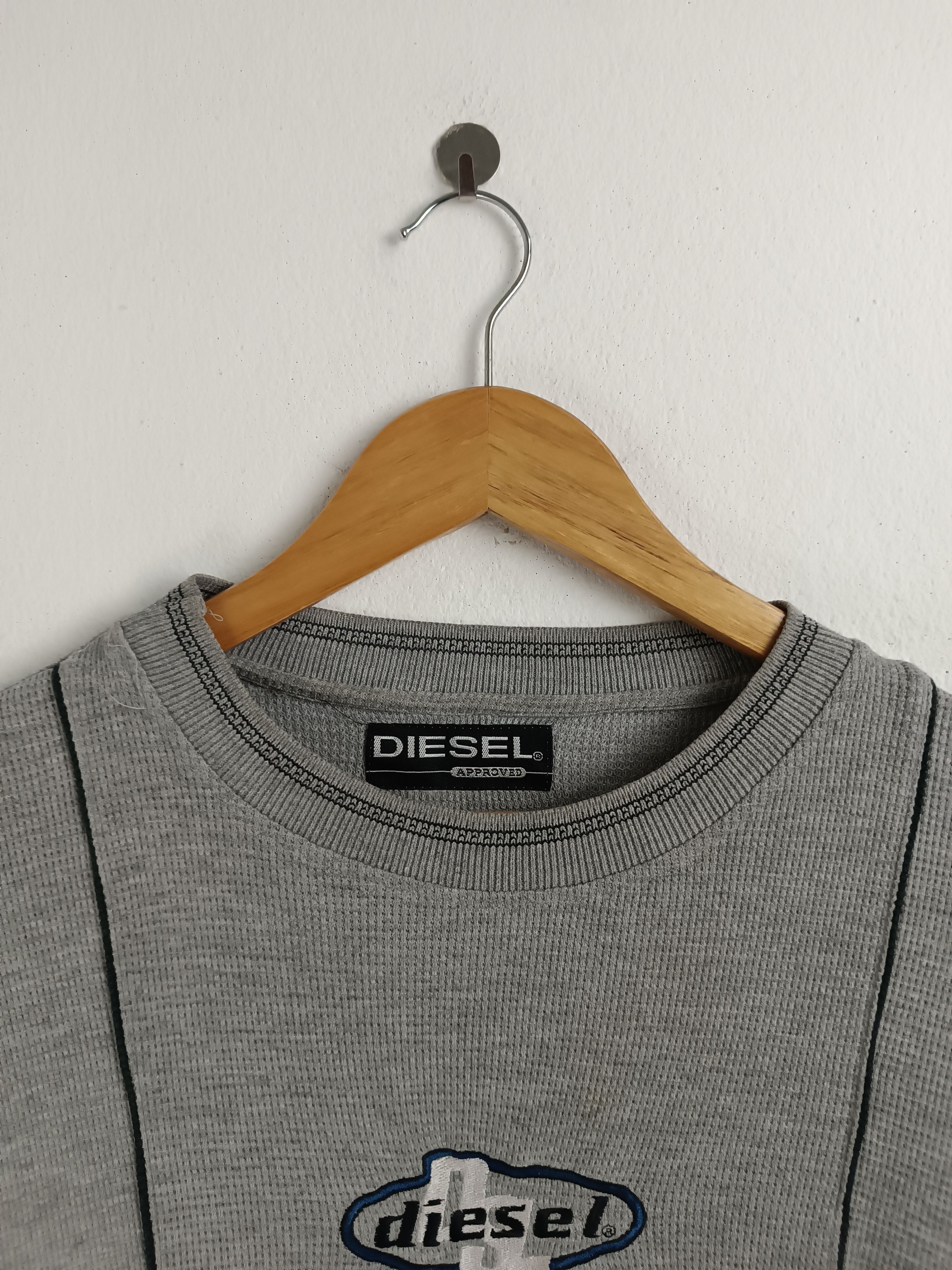 Vintage VINTAGE 2000s DIE-SEL WAFFLE KNIT EMBROID LOGO Y2K VERY RARE Size US L / EU 52-54 / 3 - 8 Thumbnail