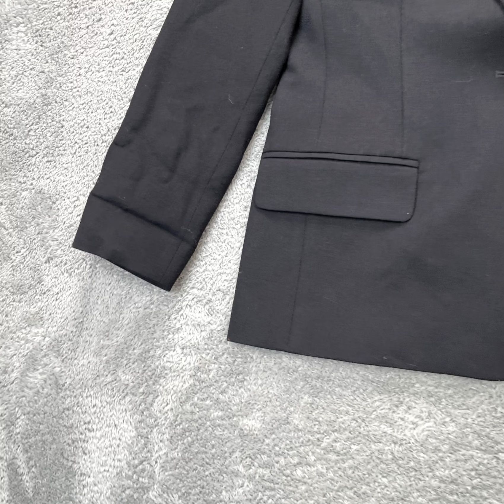 Pendleton VINTAGE Pendleton Blazer Jacket Womens 4 Petite Black Wool Lined Single-Breasted Notch Lapel 3-Button Chest 36in Short Front Button One-Button Size S / US 4 / IT 40 - 4 Thumbnail