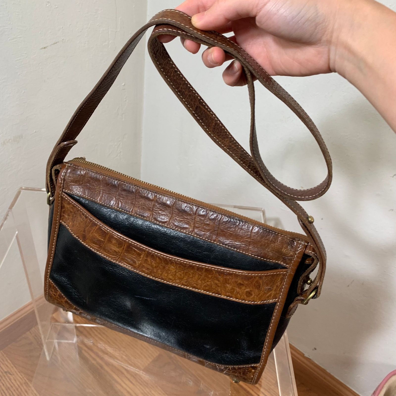 Other Brahmin Women's Crossbody Leather Black Brown Purse Size ONE SIZE - 7 Thumbnail