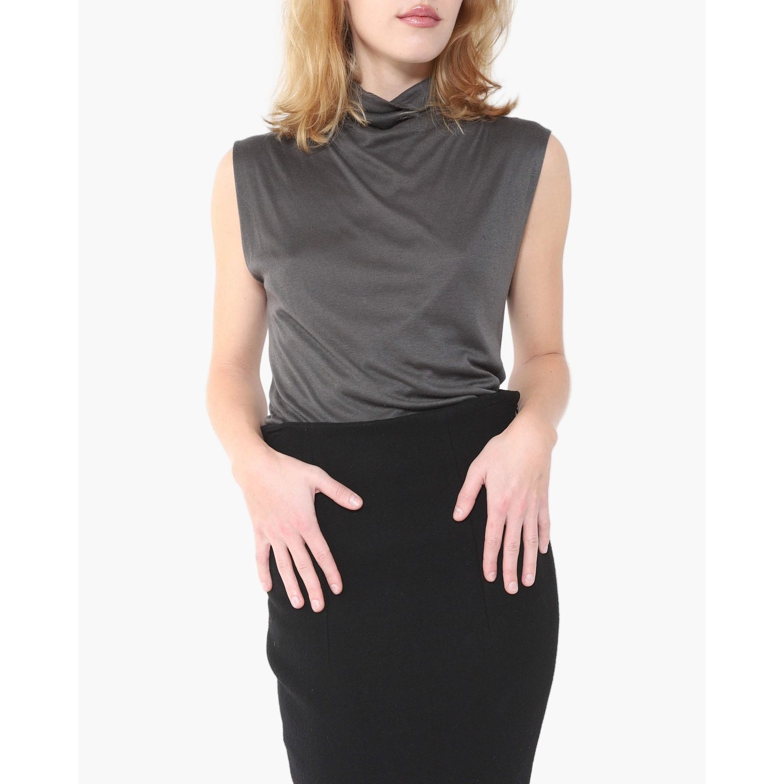 Haider Ackermann FW10 Draped Sleeveless Top in Grey Wool Size XS / US 0-2 / IT 36-38 - 1 Thumbnail