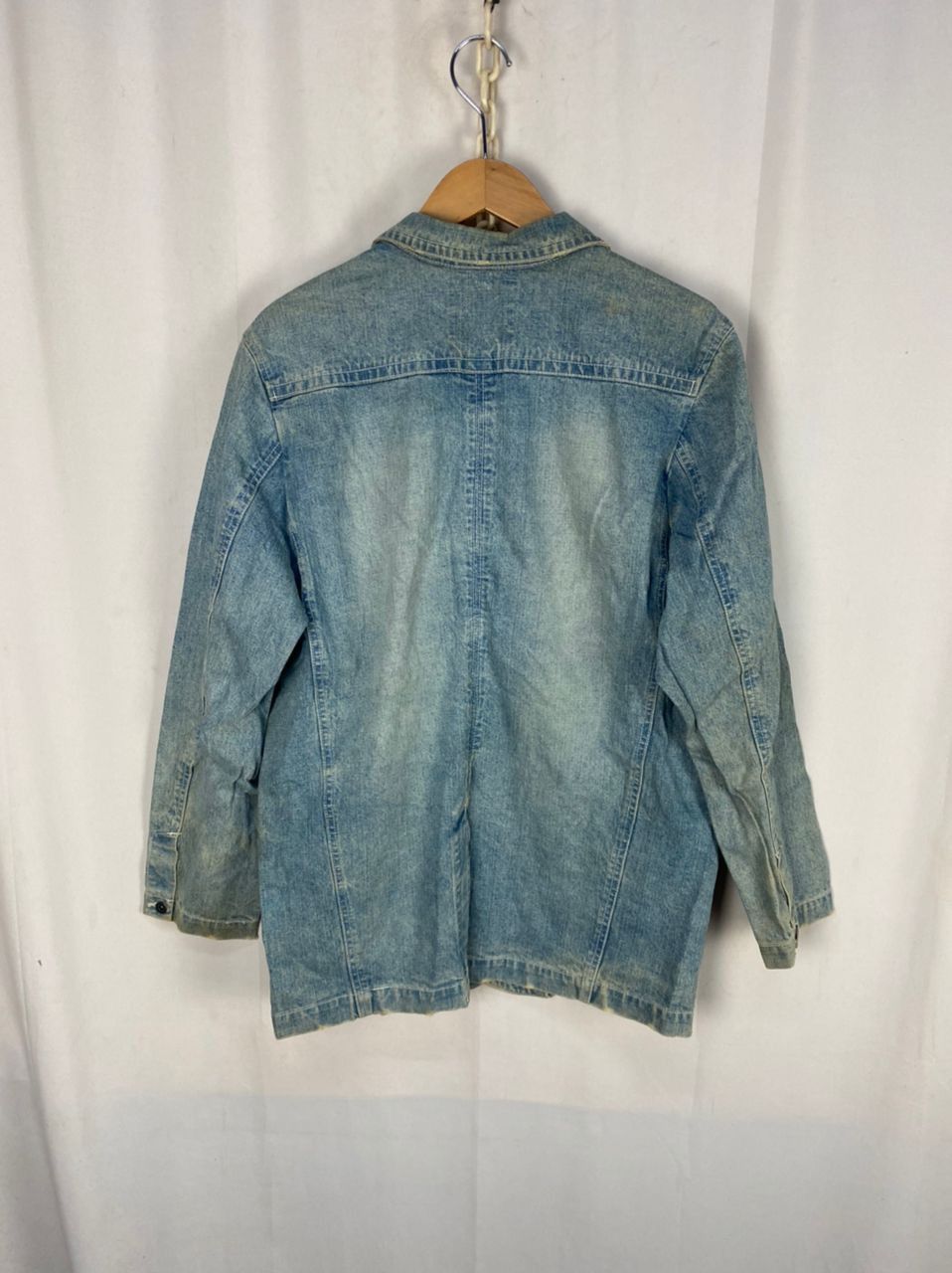 Vintage big shark jeans button up distressed jacket