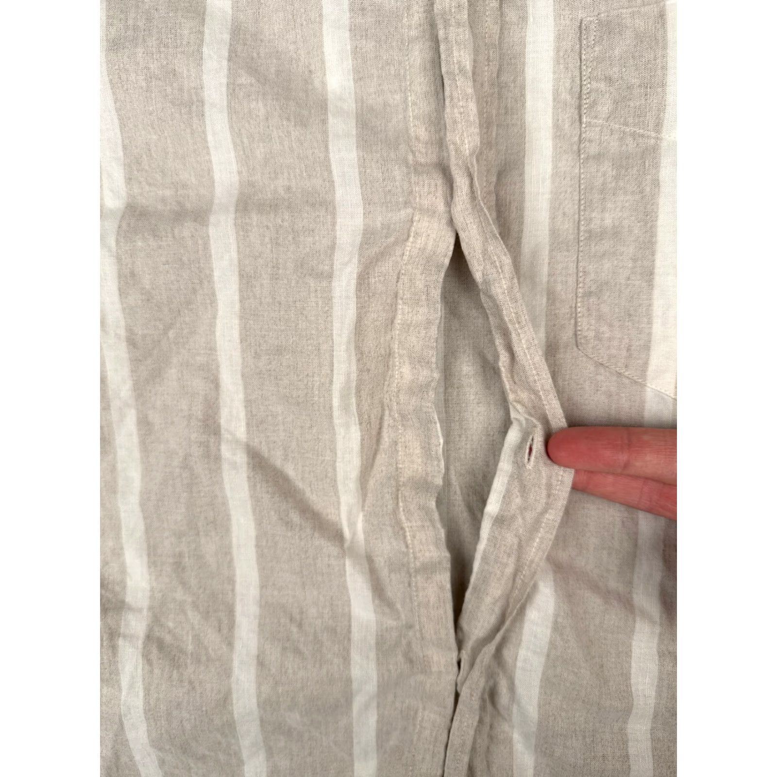 Cacharel Cacharel Shirt Adult Large Gray White Stripe Button Up 100% Cotton Pocket Read Size US L / EU 52-54 / 3 - 7 Thumbnail