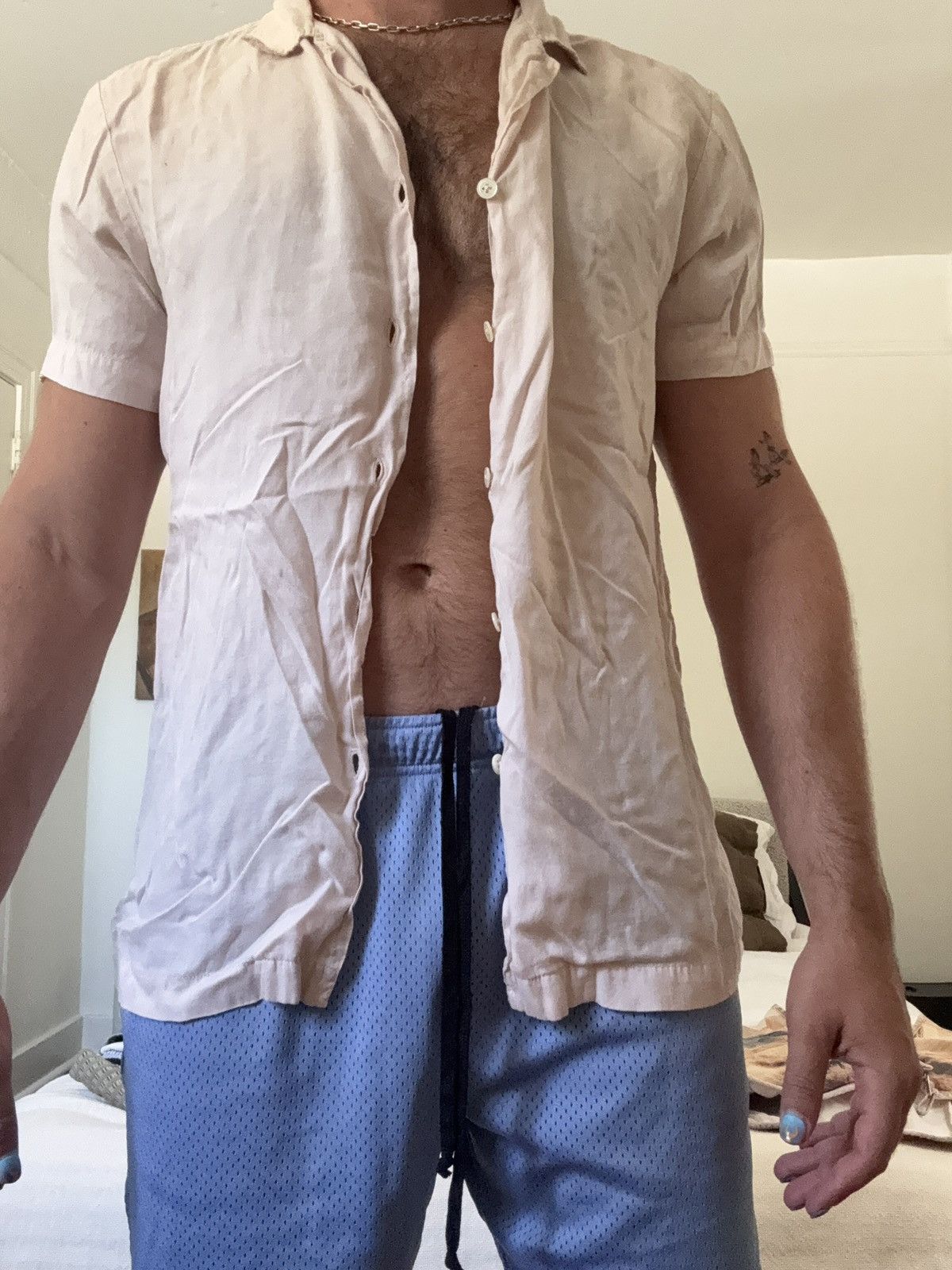 Basic Rights Blush Pink Short Sleeve Button Up Size US XL / EU 56 / 4 - 4 Thumbnail