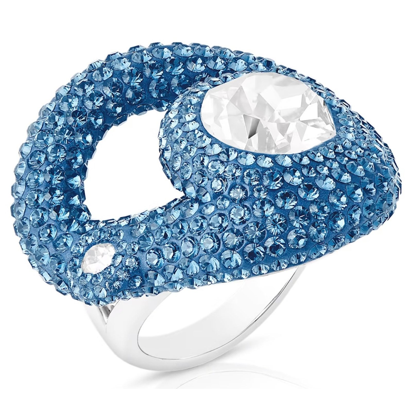 Swarovski Swarovski Tigris ring Blue, Palladium plated USA 7/ 55 EUR Size ONE SIZE - 2 Thumbnail
