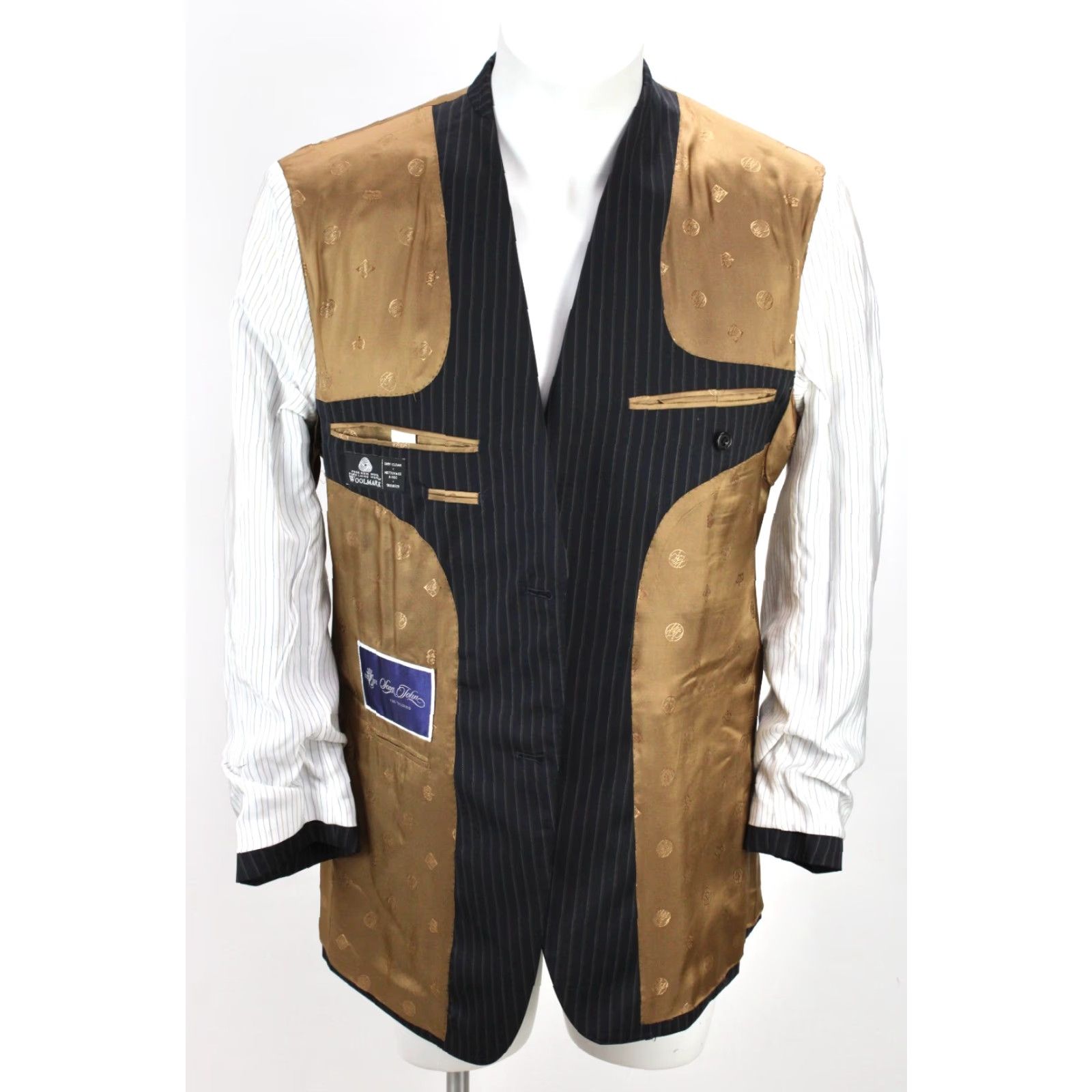 Sean John VINTAGE Sean John Wool Suit Jacket Men's 40R Black Pin Stripe Lined Business Stylish Size 40R - 7 Thumbnail