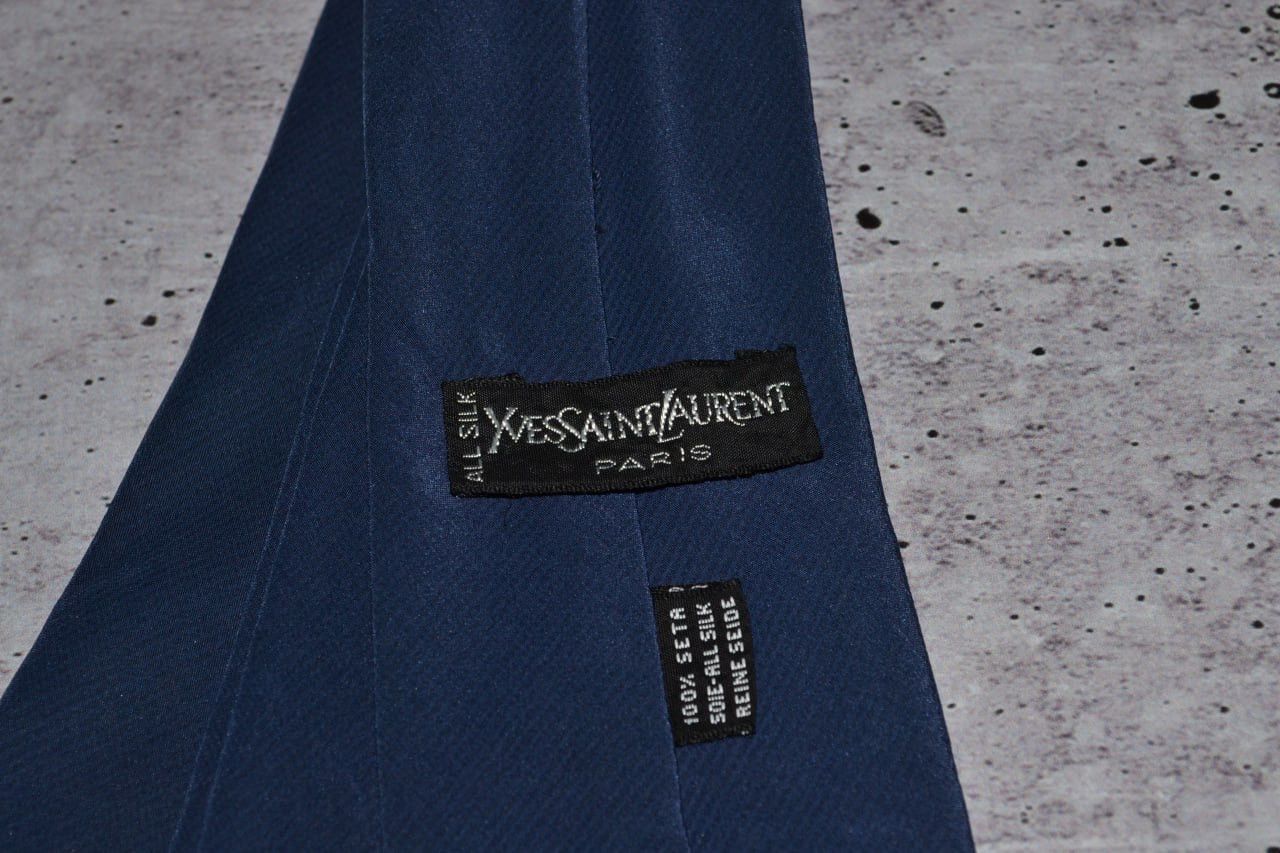 Vintage × Yves Saint Laurent Vintage Tie Yves Saint Laurent Blue Silk Size ONE SIZE - 6 Thumbnail