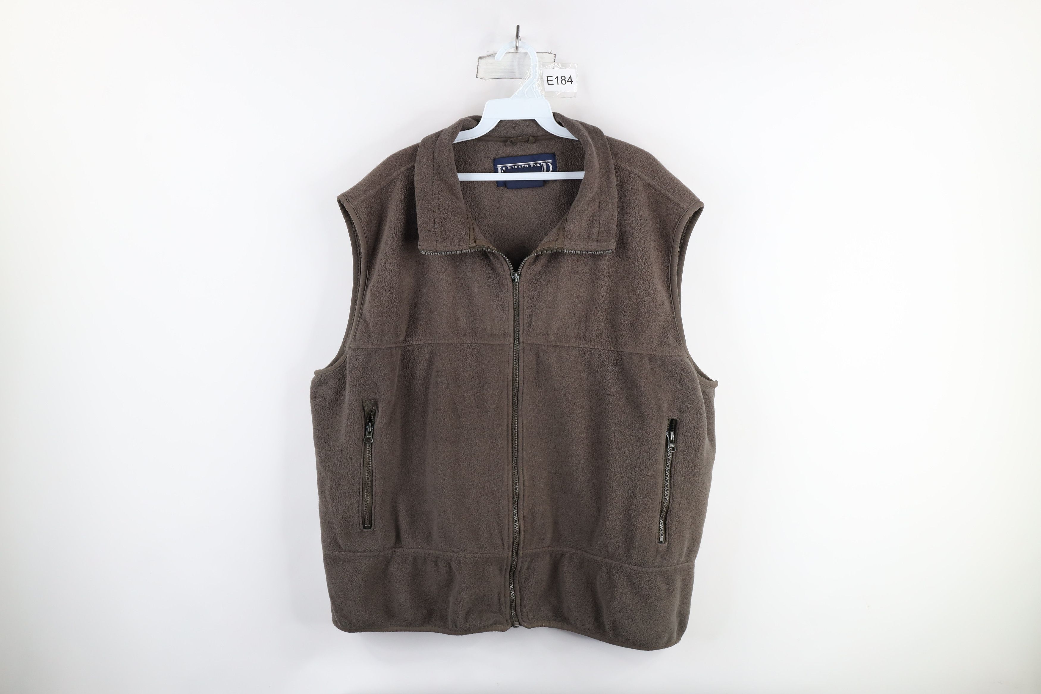 Lands' End × Vintage Vintage 90s Lands End Full Zip Fleece Vest Jacket Gray USA Size US XL / EU 56 / 4 - 1 Thumbnail