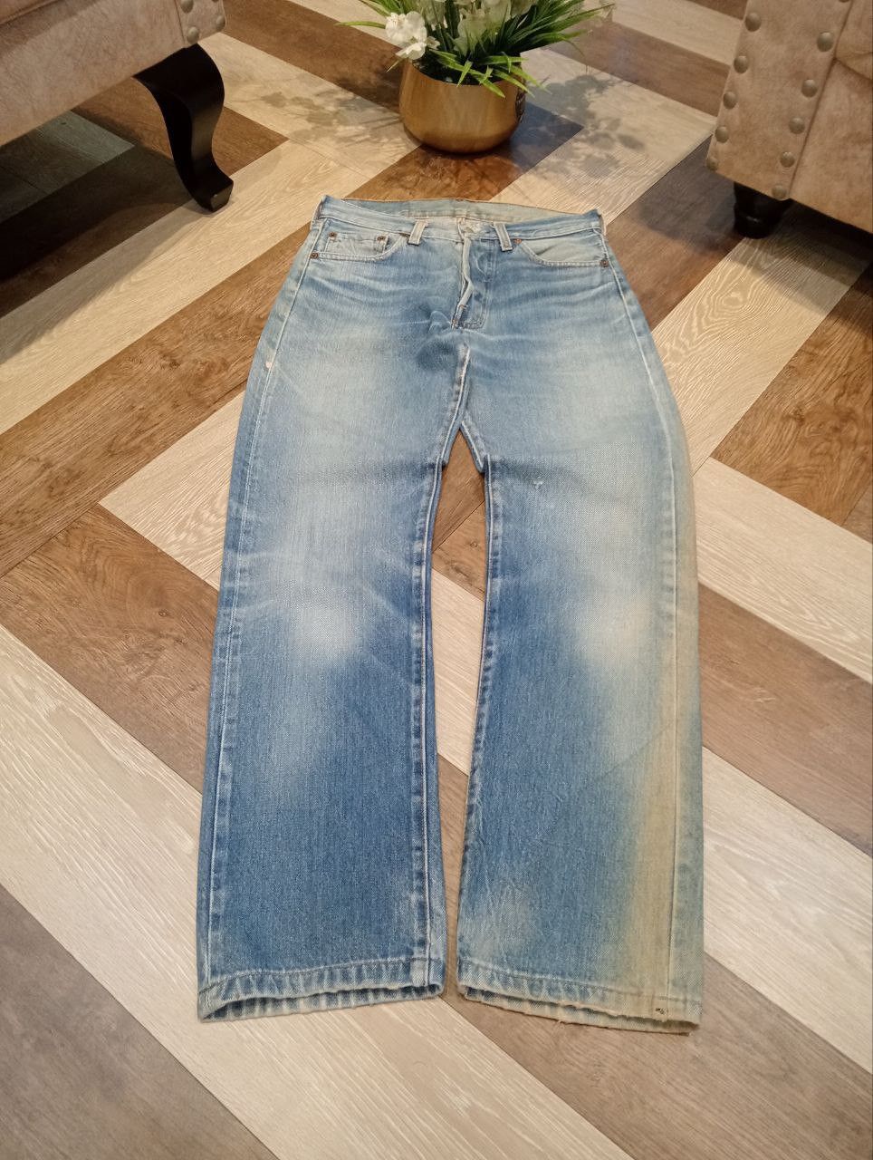 Levi's Vintage Clothing VINTAGE LEVI'S 501 TOP BUTTON #524 SELVEDGE BLUE DENIM PANTS Size US 29 - 3 Thumbnail