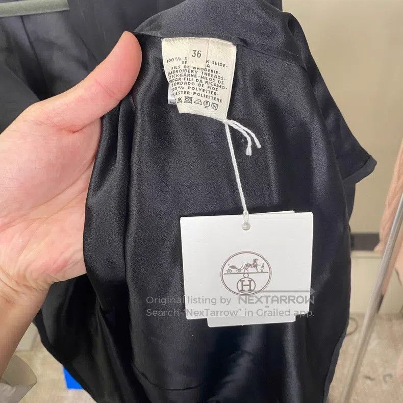Hermes Hermes Black mulberry silk short-sleeved shirt Size XS / US 0-2 / IT 36-38 - 5 Thumbnail