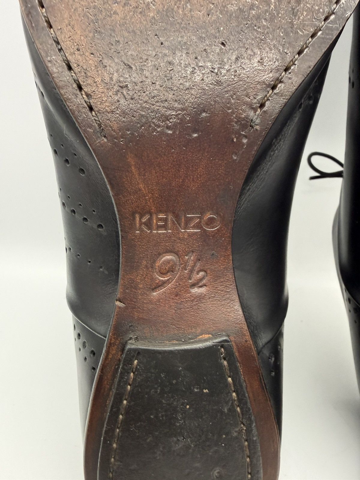 Kenzo KENZO HOMME-Roy Krejberg Era-Sculpted-Black Brogue Oxfords Size US 10.5 / EU 43-44 - 12 Thumbnail