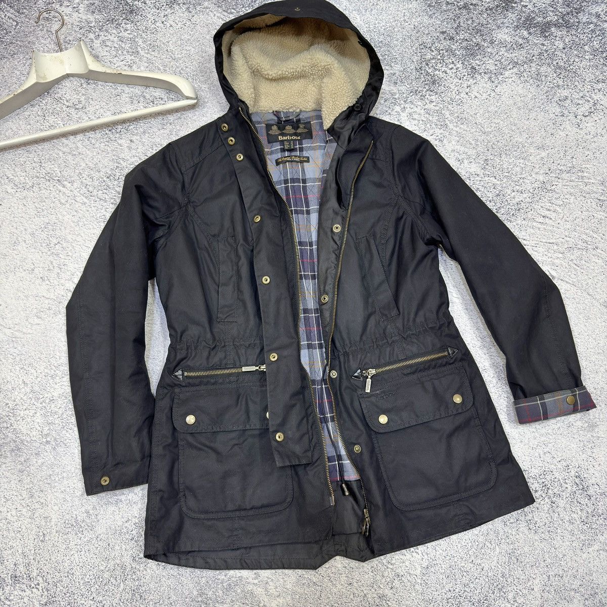 Barbour Barbour Kelsall Womens Black Waxed Parka Raincoat L size Size L / US 10 / IT 46 - 9 Thumbnail