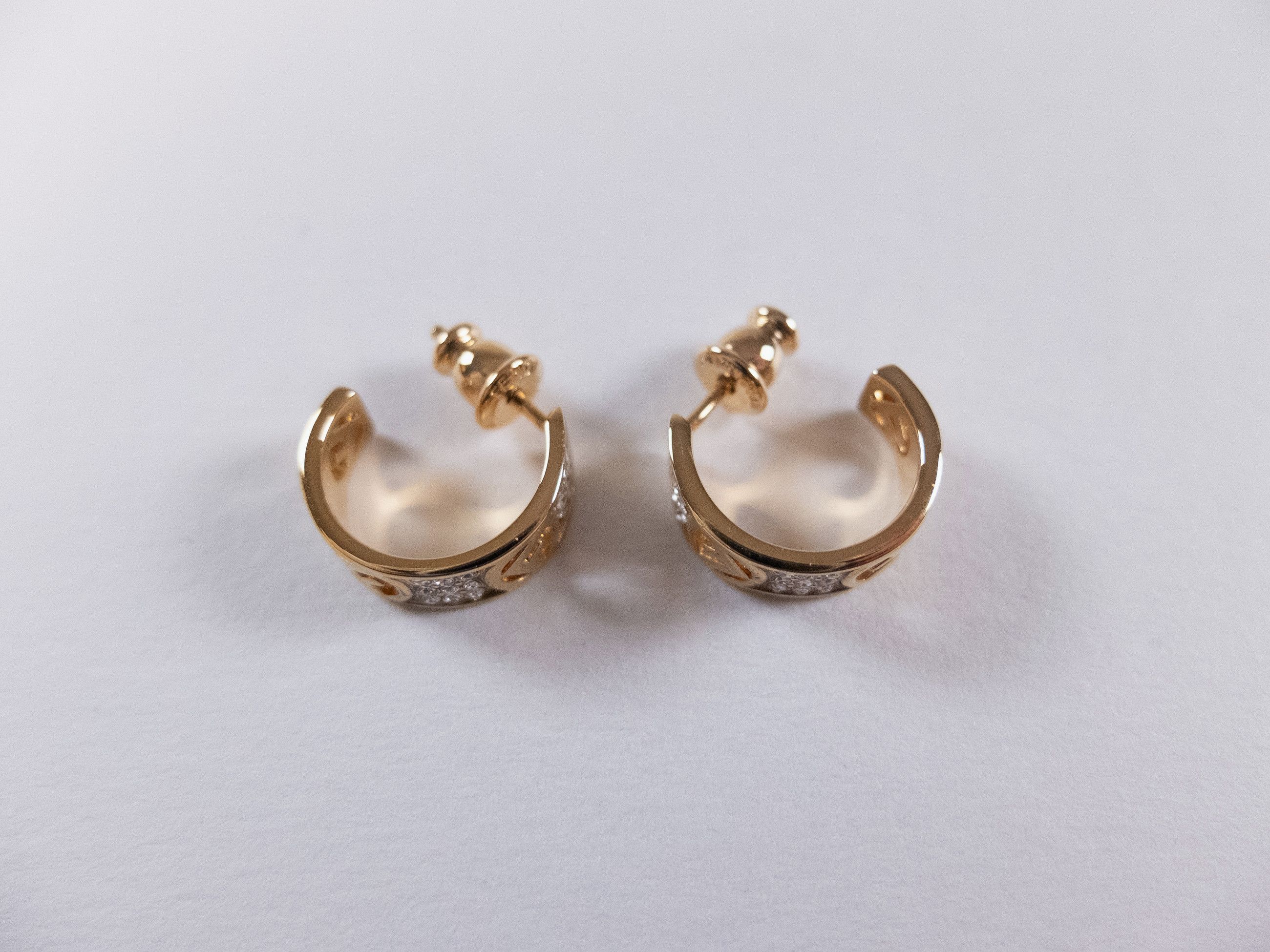 Fendi FENDI F logo metal gold tone earrings with crystals Size ONE SIZE - 3 Thumbnail