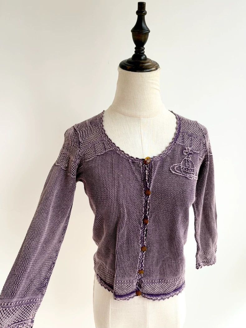 Vivienne Westwood Vivienne Westwood Purple knitted Saturn cardigan Size M / US 6-8 / IT 42-44 - 1 Thumbnail