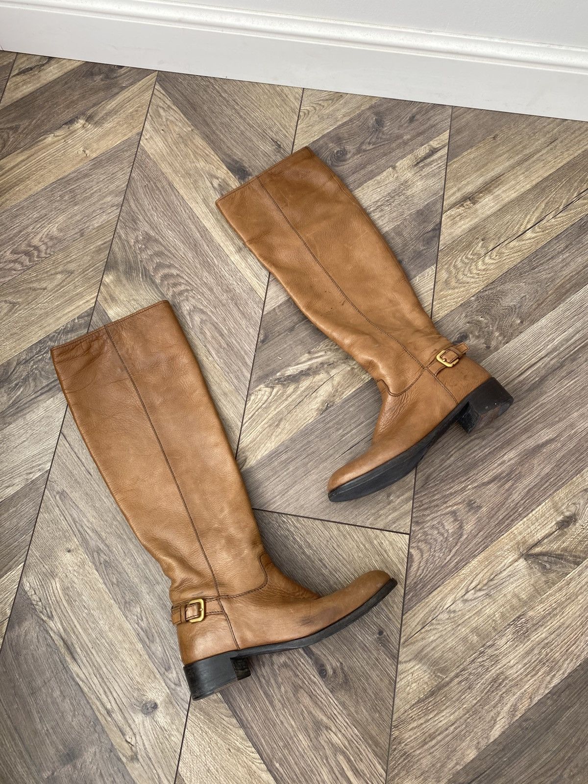Prada Vintage Prada Women’s Leather Cowboy Boots Size US 7.5 / IT 37.5 - 2 Thumbnail