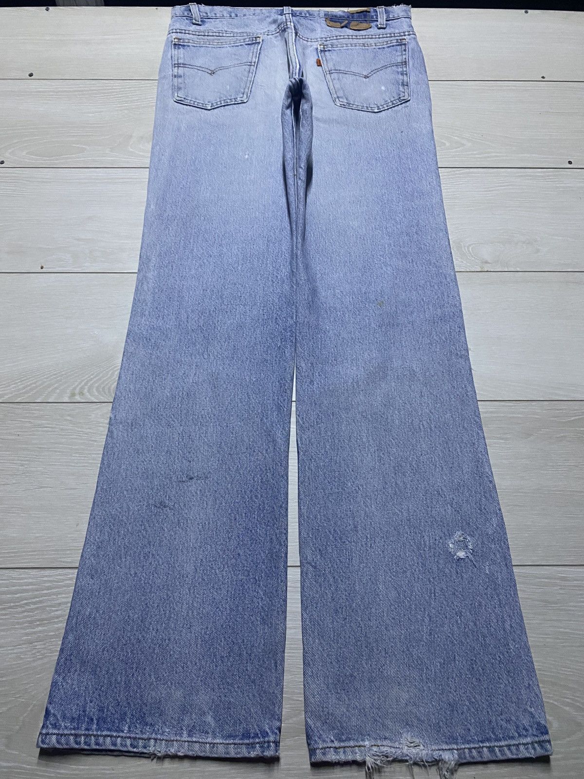 Levi's Vintage Levis 517 Orange Tab Flare Bootcut Distressed Jeans Size US 32 / EU 48 - 2 Thumbnail