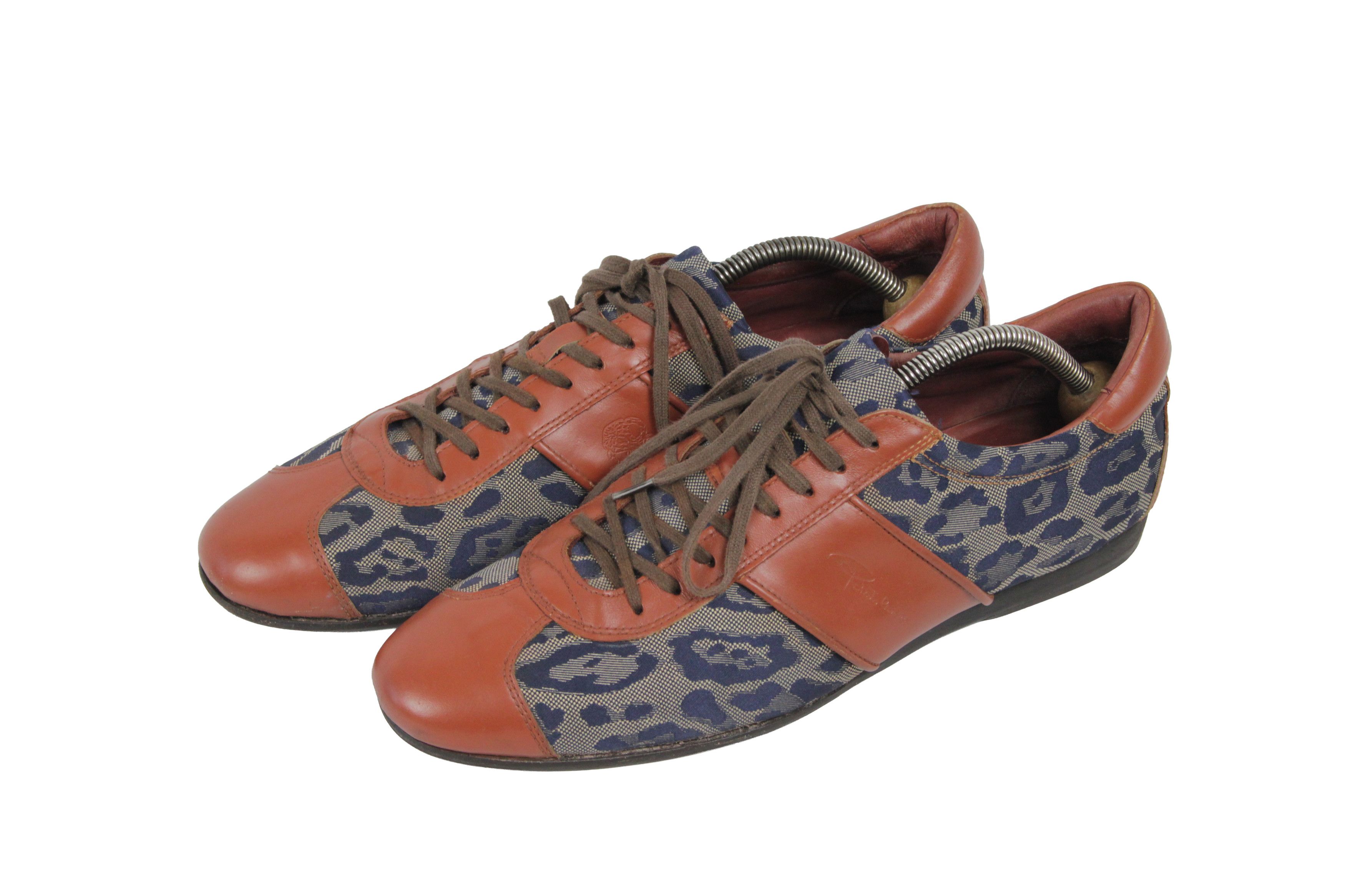 Roberto Cavalli 00S Leopard Jacquard Low Sneakers Vintage Size US 10 / EU 43 - 3 Thumbnail