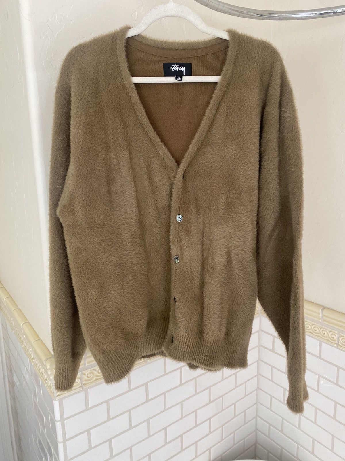 Stussy Stussy Shaggy Cardigan Taupe | Grailed