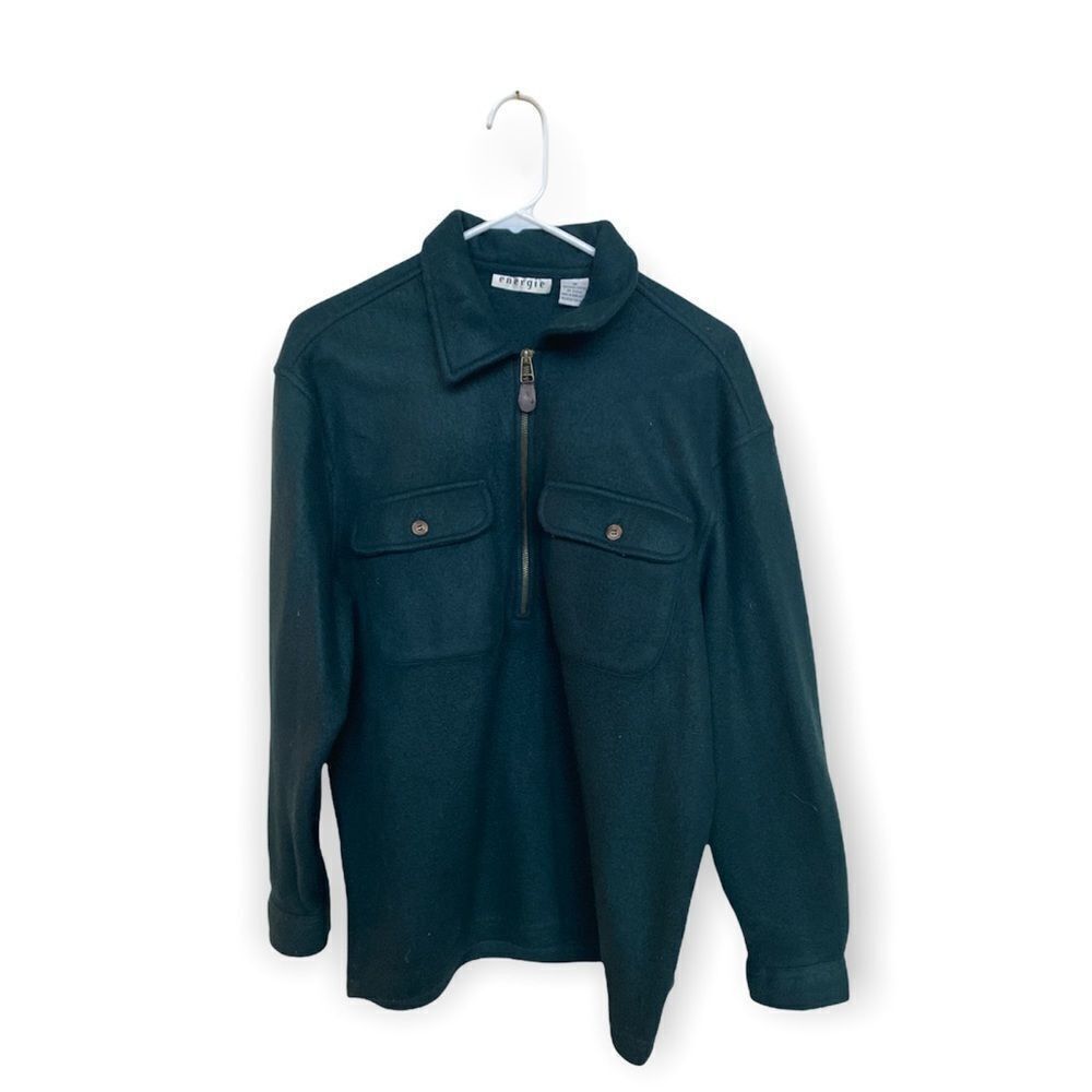 Energie Energie Vintage Heavyweight Collared Zip Shirt – Size M – Da Size M / US 6-8 / IT 42-44 - 2 Thumbnail