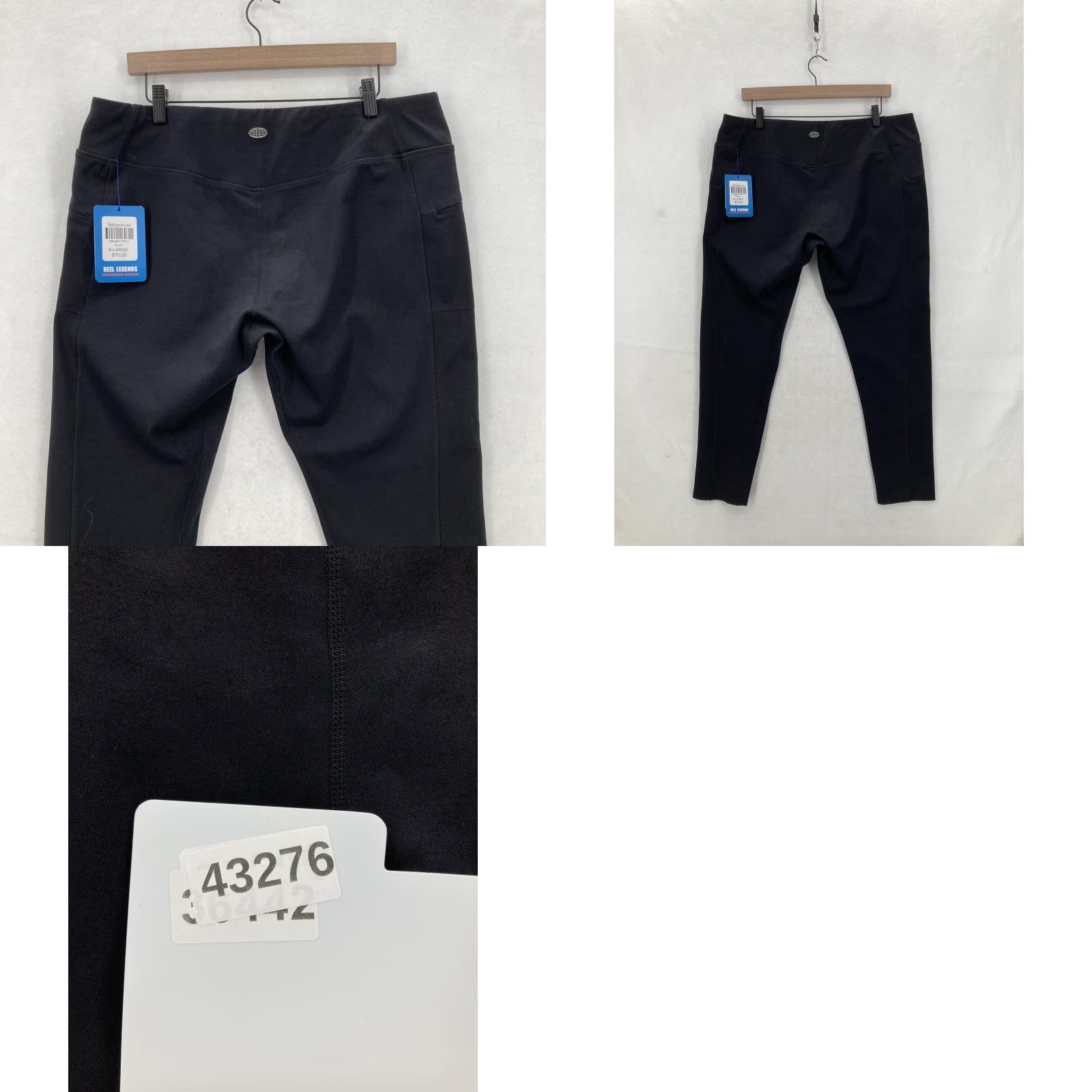 Vintage VINTAGE? No. Final: Reel Legends Pants Womens XL Black Tec-Ponte Leggings Zipper Pockets Stretch NWT Size 40" / US 18 - 10 Thumbnail