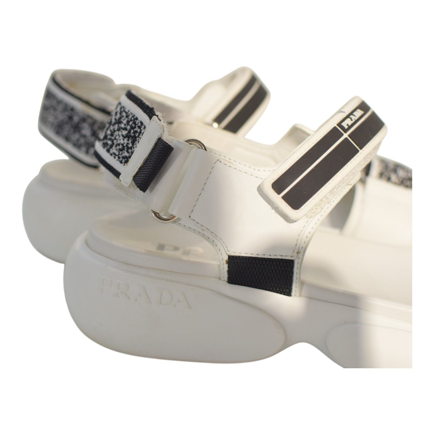 Prada PRADA Cloudbust Logo-Embossed Rubber & Leather Sandals 37.5 Size US 7.5 / IT 37.5 - 9 Thumbnail