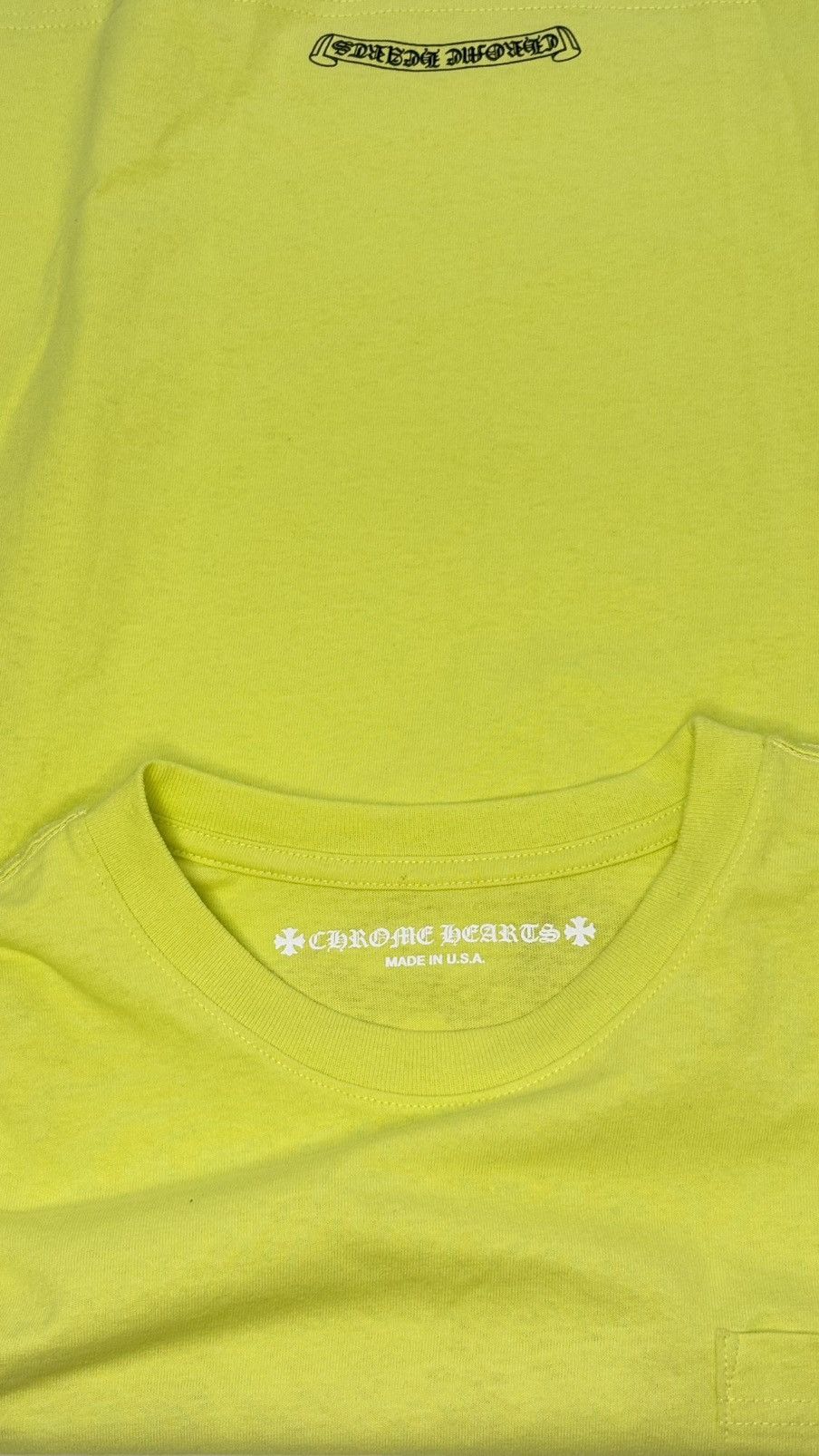 Chrome Hearts Chrome Hearts Marty Boy Pocket Tee Neon Yellow Size XL Size US XL / EU 56 / 4 - 2 Thumbnail