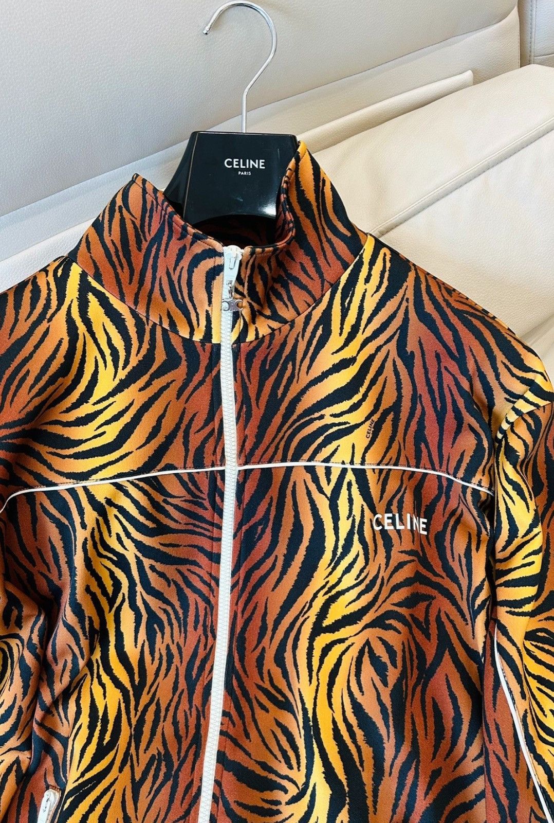 Celine Celine Tiger Pattern Leopard Jacket Sz.L Size US L / EU 52-54 / 3 - 3 Thumbnail