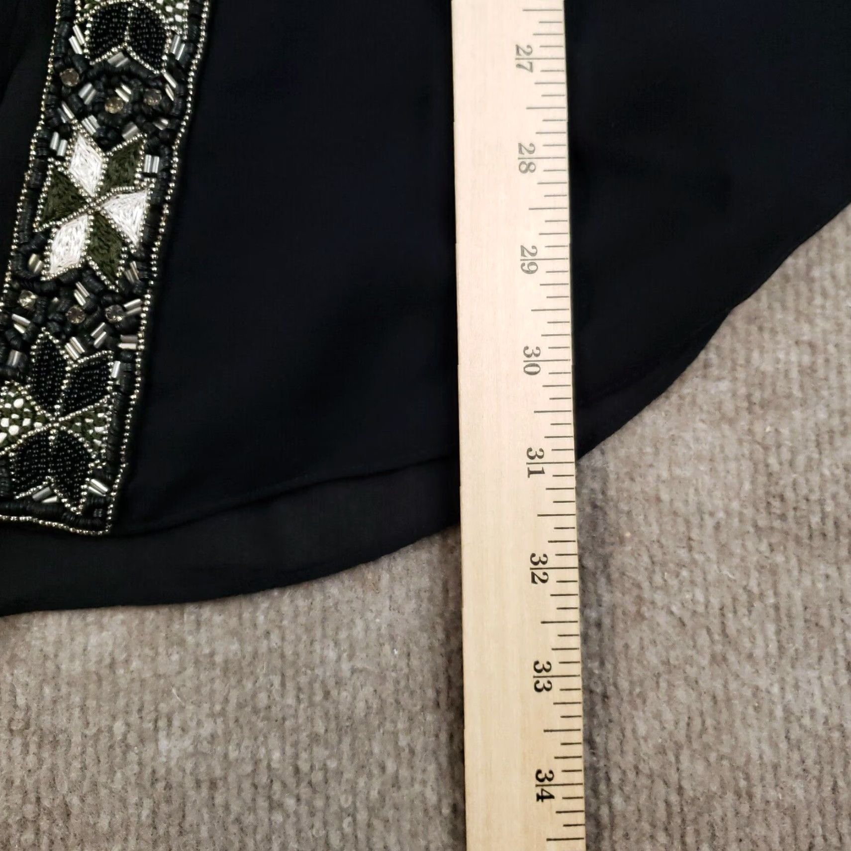 Haute Hippie VINTAGE Haute Hippie Kimono Coverup Women M Black Sheer Silk Beaded 90s Fall Spring Summer Womens Size M / US 6-8 / IT 42-44 - 4 Thumbnail