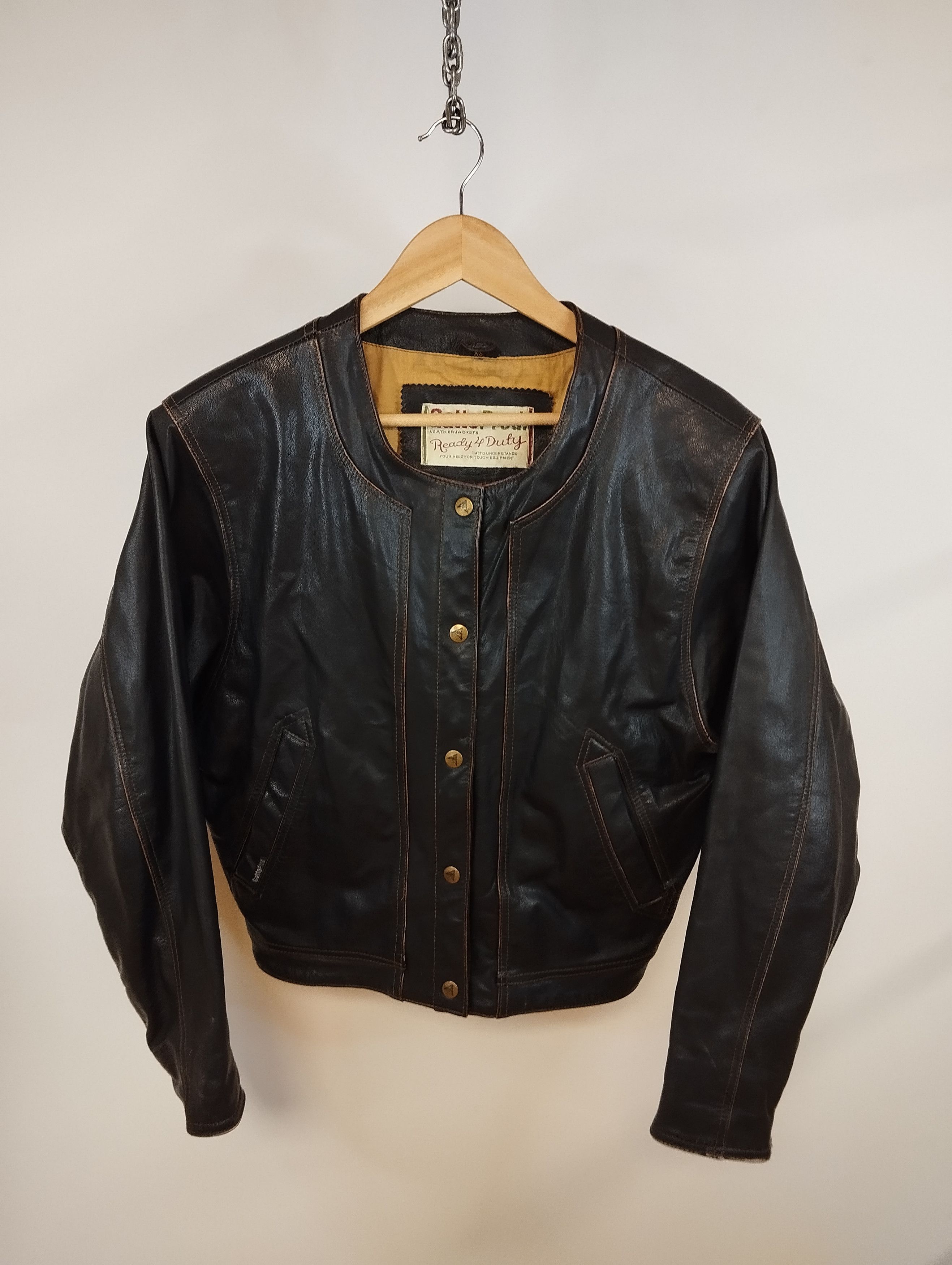 image of Archival Clothing x Avant Garde Vintage Leather Jacket Size S in Brown, Women's