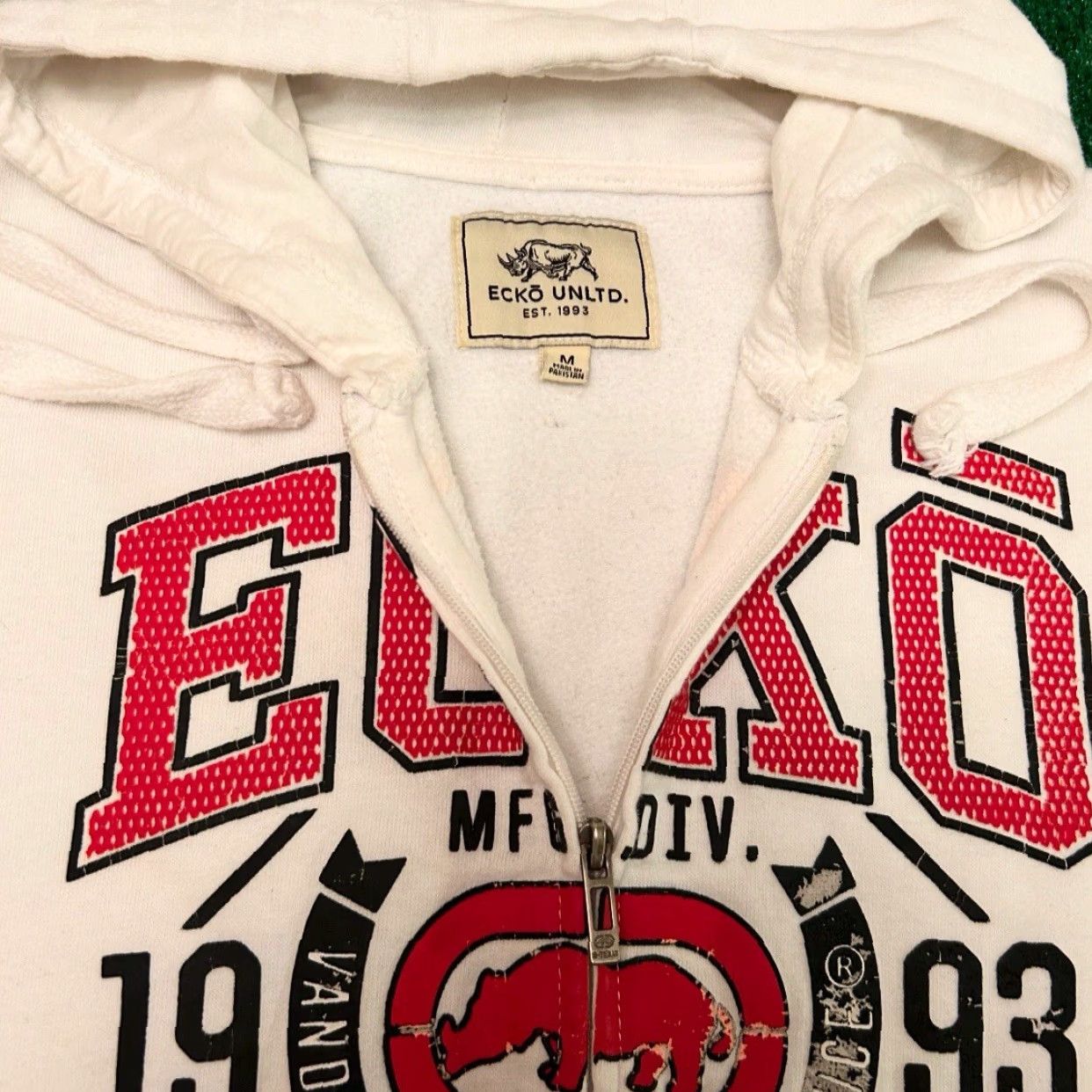 Ecko Unltd. VINTAGE Ecko Unltd Logo Full Zip Hoodie Mens Size M White Red Hoodie Size US M / EU 48-50 / 2 - 2 Thumbnail