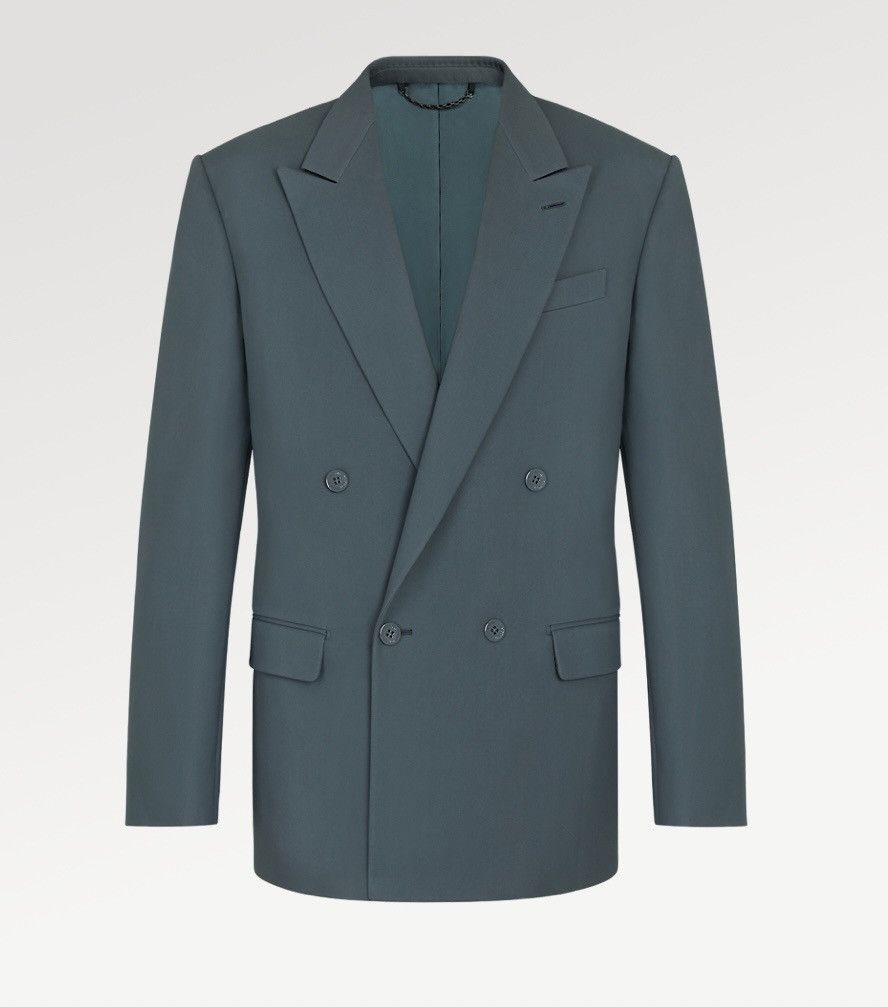 Louis Vuitton Louis Vuitton slate blue double breasted blazer jacket 46 Size 46R - 2 Thumbnail