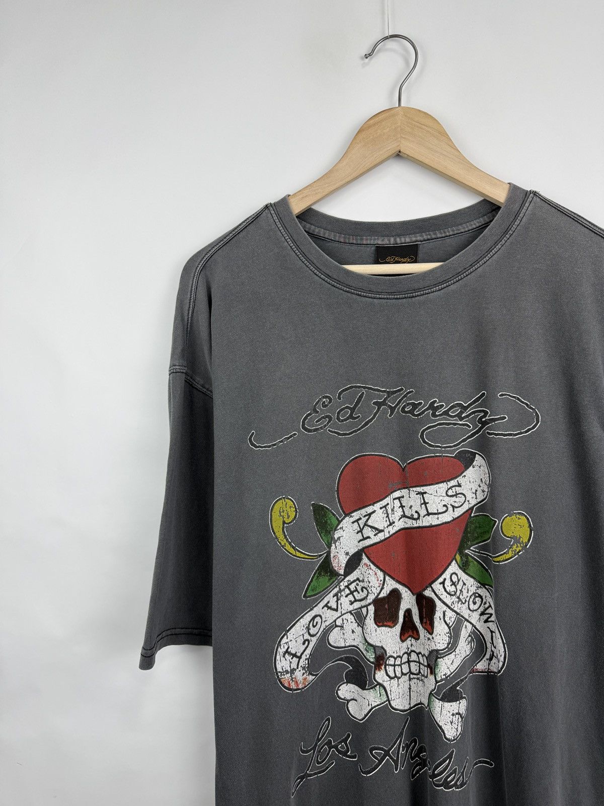 Ed Hardy 💀🇺🇸 Ed Hardy Love Kills Slowly Christian Audigier T-Shirt Y2K Size US XL / EU 56 / 4 - 3 Thumbnail