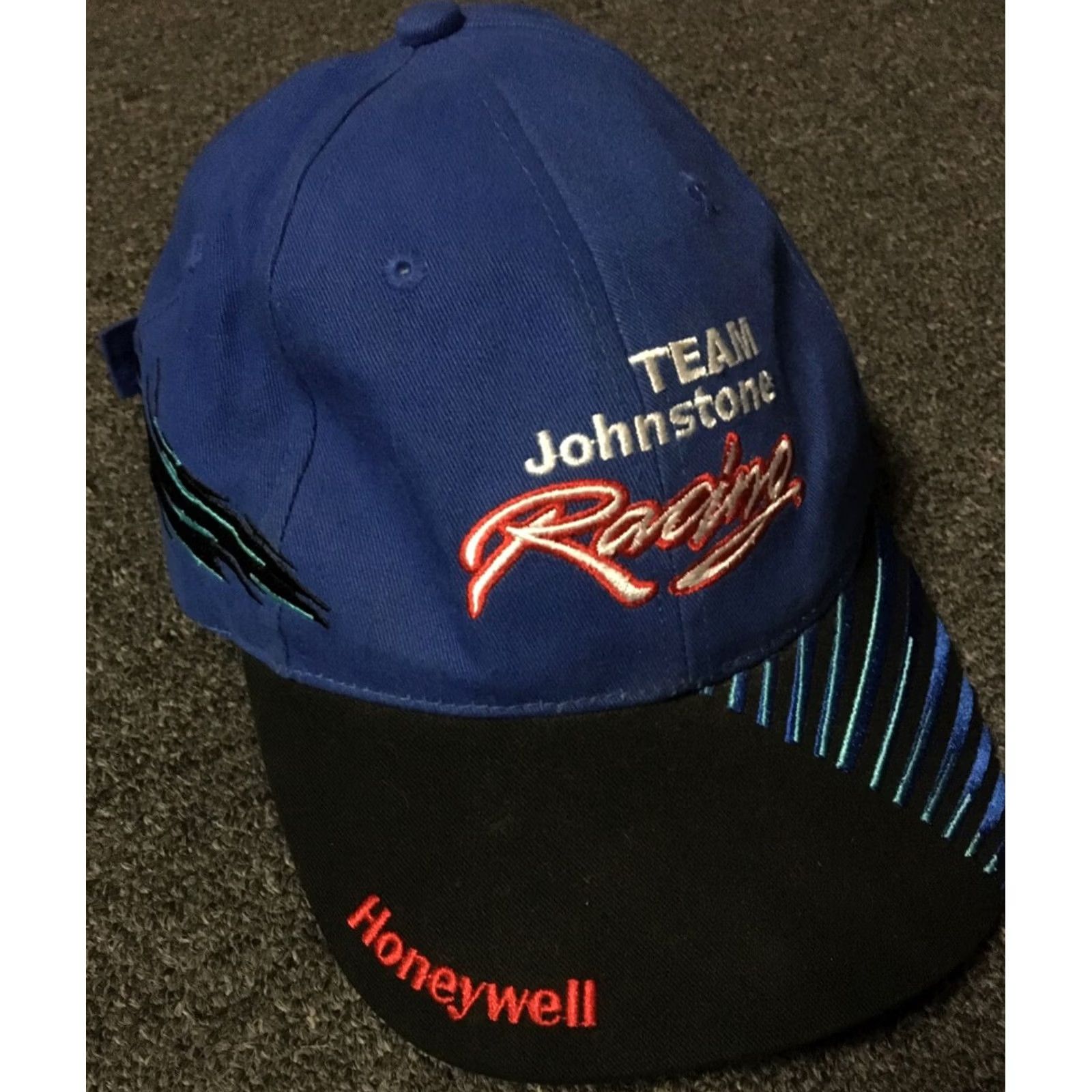 NASCAR VINTAGE Honeywell Team Johnstone Racing Driver Splash Hat Baseball Cap Mens Adjustable Blue 90s Sports NASCAR Size ONE SIZE - 2 Thumbnail