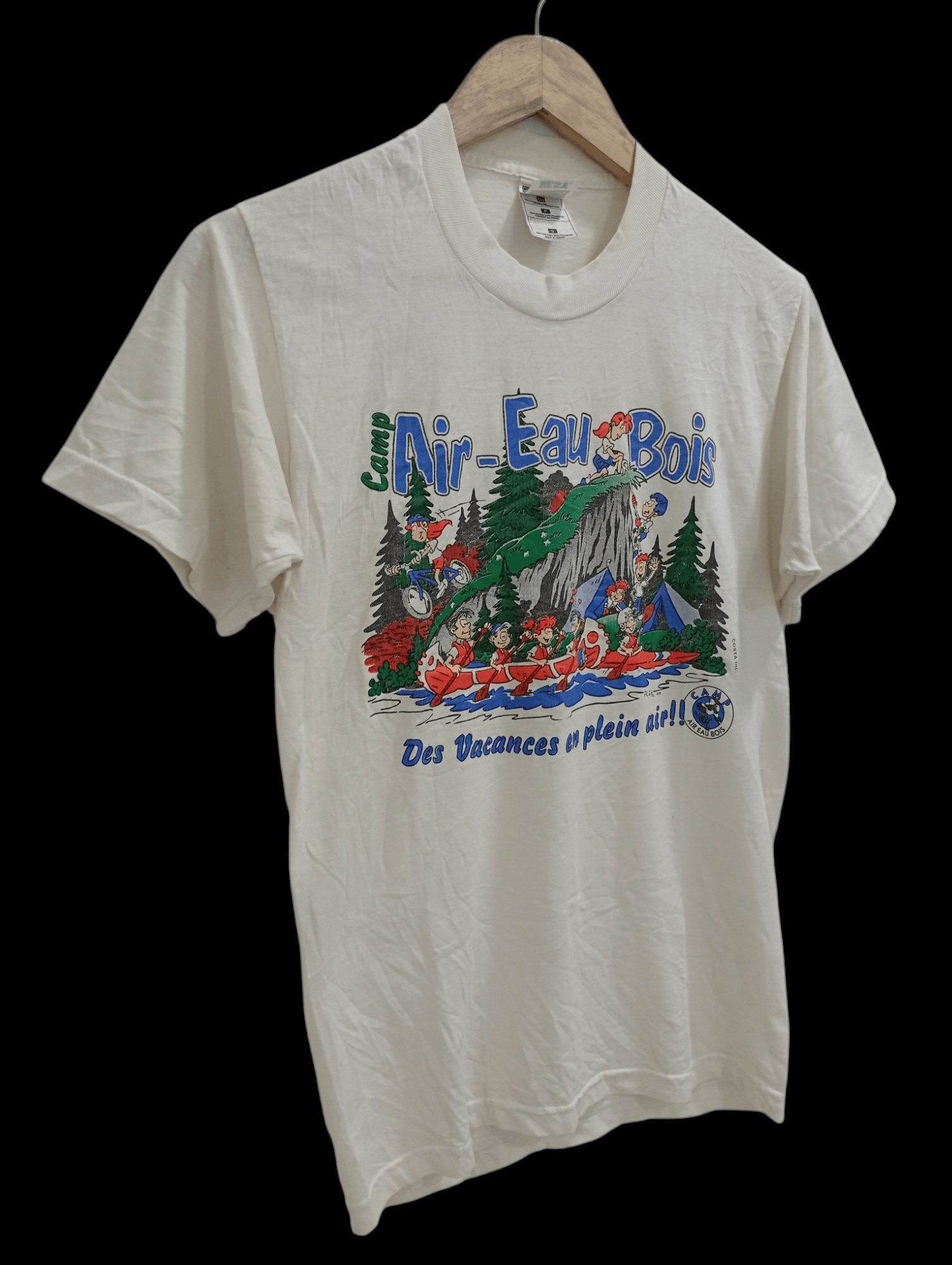 Fruit Of The Loom × Vintage 🔥🔥Vintage 90s Camp Air - Eau Bois T-Shirt Size US S / EU 44-46 / 1 - 2 Thumbnail