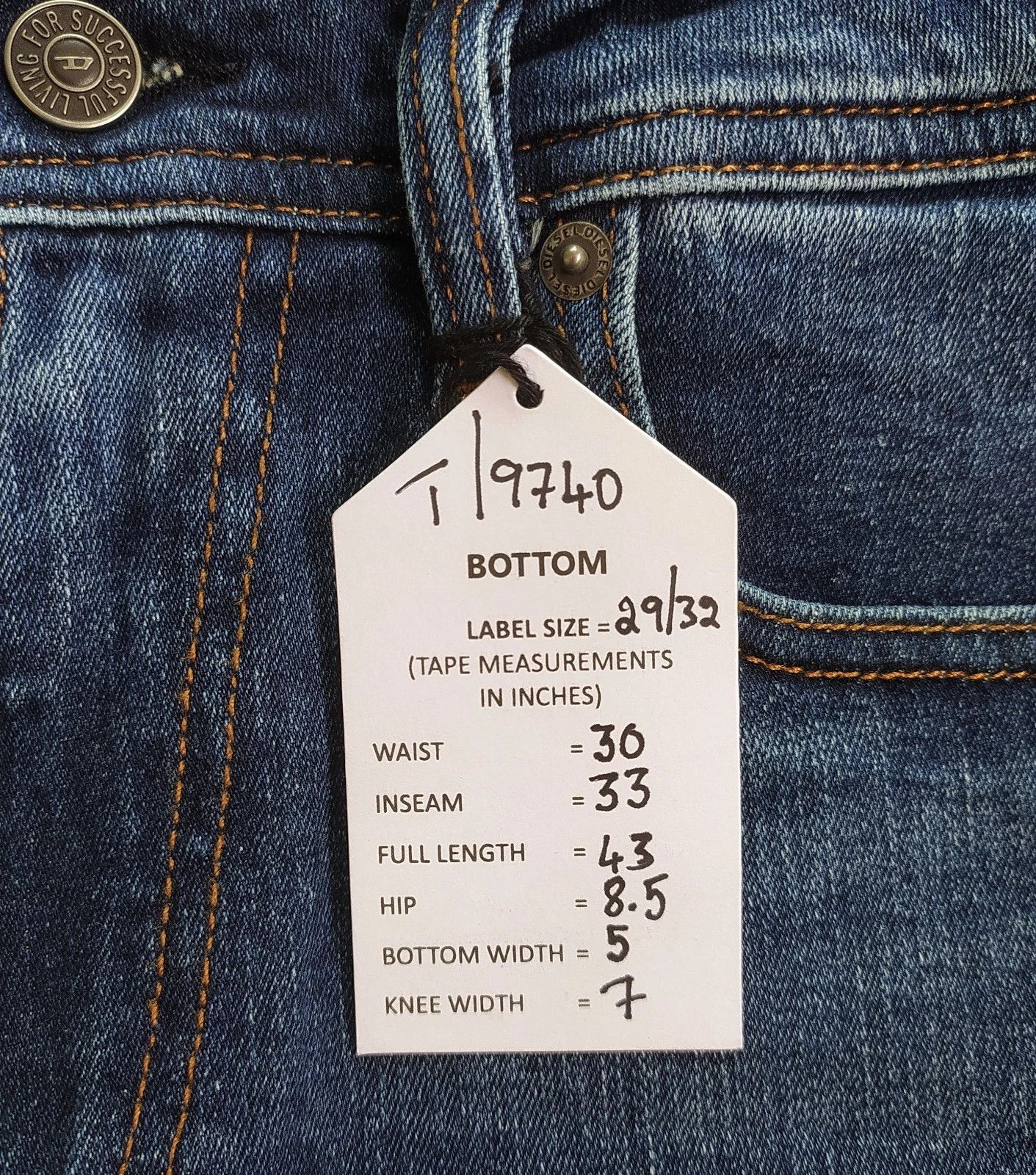 Diesel Diesel 1979 SLEENKER-R L.32 MENS JEANS T/9740 Size US 29 - 6 Thumbnail