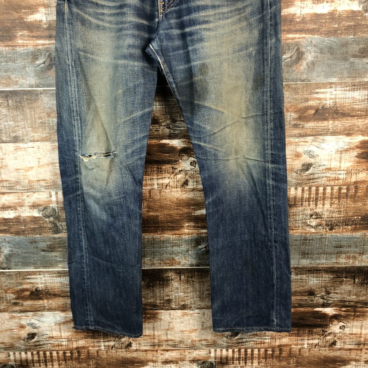 Levi's 505 Levis Blue ripped distressed Denim Pants #1410 Size US 32 / EU 48 - 6 Thumbnail