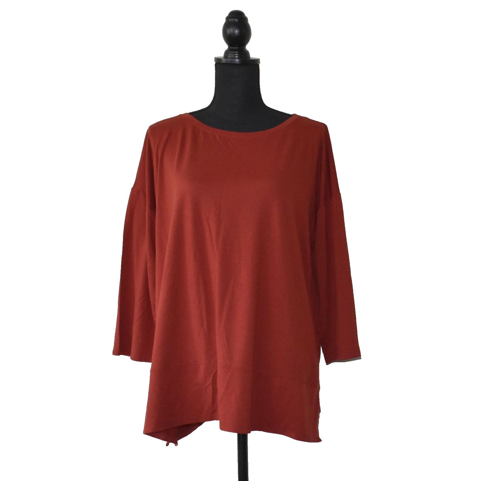 Eileen Fisher EILEEN FISHER Tencel 3/4 Sleeve Slit Sides Tunic Top Size L Size L / US 10 / IT 46 - 1 Thumbnail