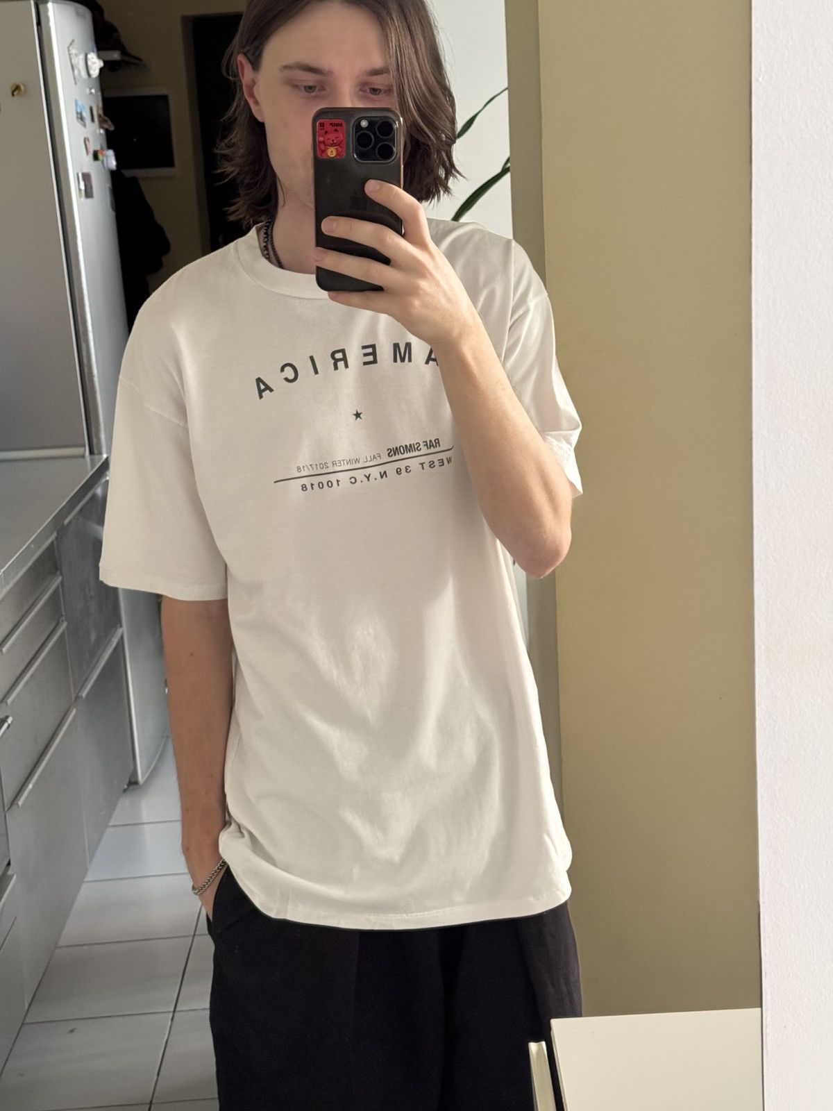Raf Simons Fw17 Raf Simons America Tour Tee(White/L-XL) Size US XL / EU 56 / 4 - 3 Thumbnail