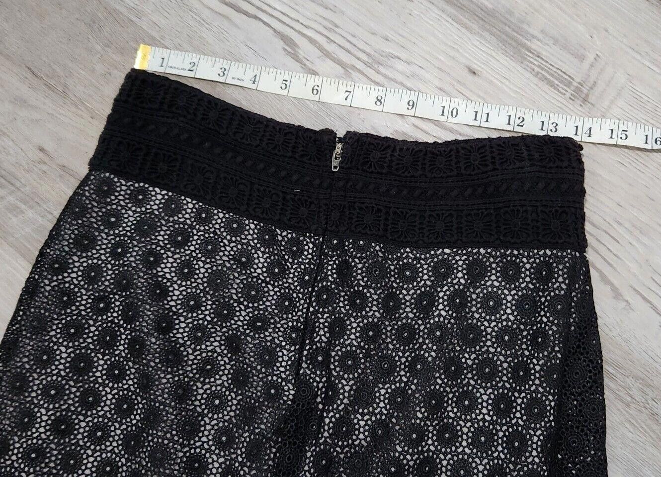 Designer Leifnotes Skirt Size 4 Anthropoligie Lace Mini Black Grey Size 27" / US 4 / IT 40 - 5 Thumbnail