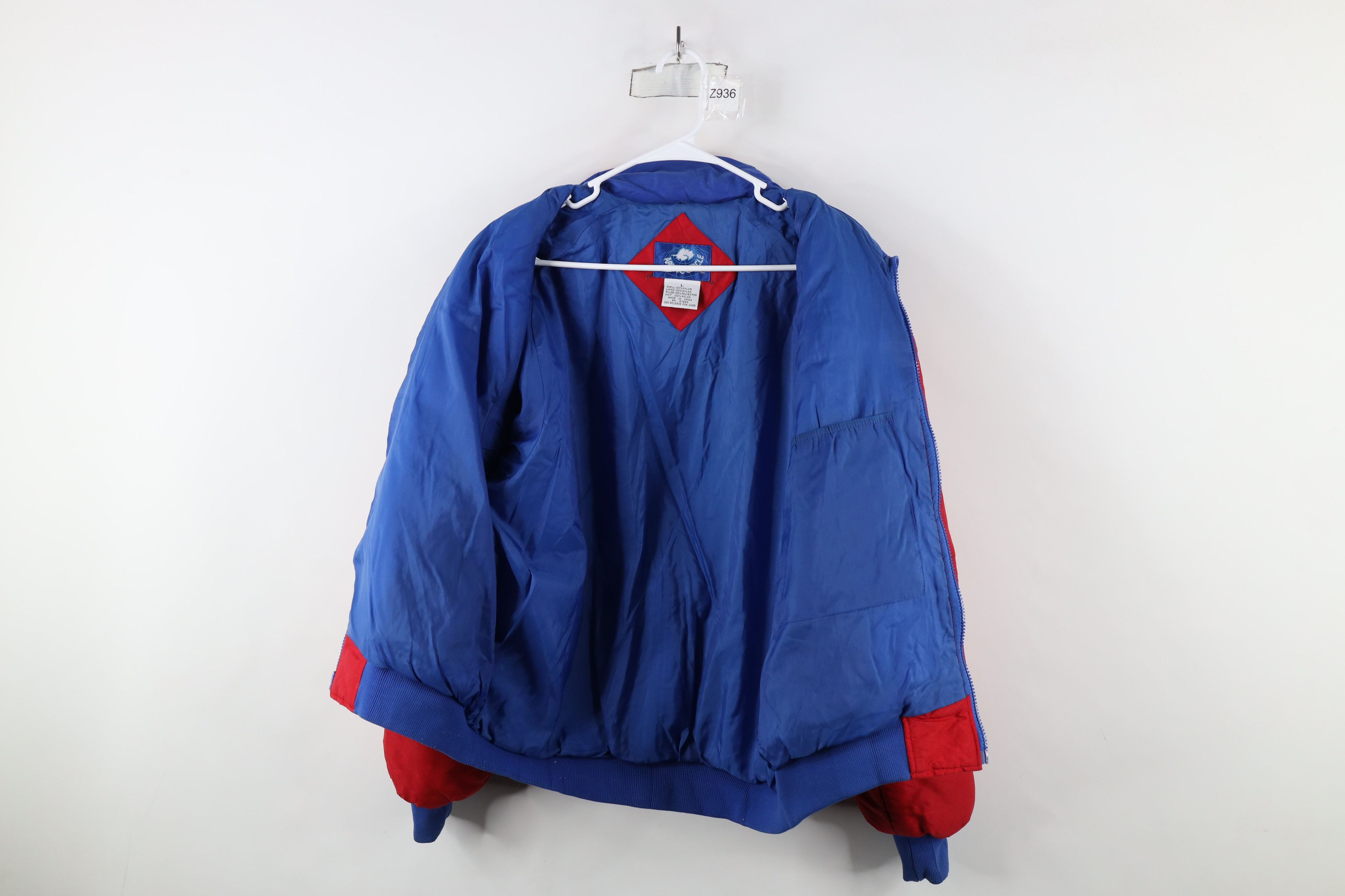 Vintage Vintage 90s Streetwear Striped Full Zip Puffer Jacket Red Size US L / EU 52-54 / 3 - 9 Thumbnail
