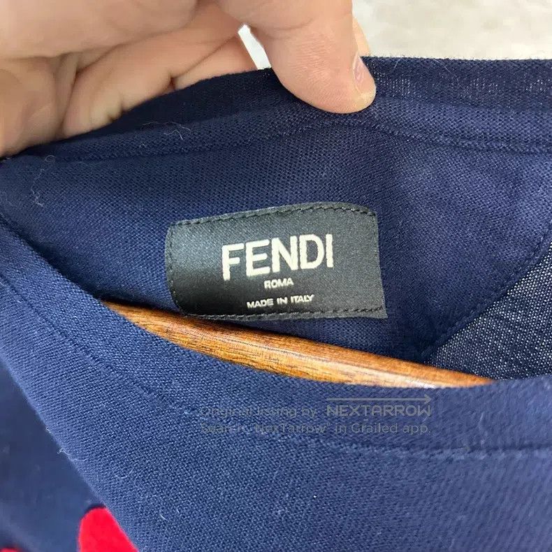 Fendi Fendi Navy Blue Abstract Mini Monster Short Sleeve Size US L / EU 52-54 / 3 - 3 Thumbnail
