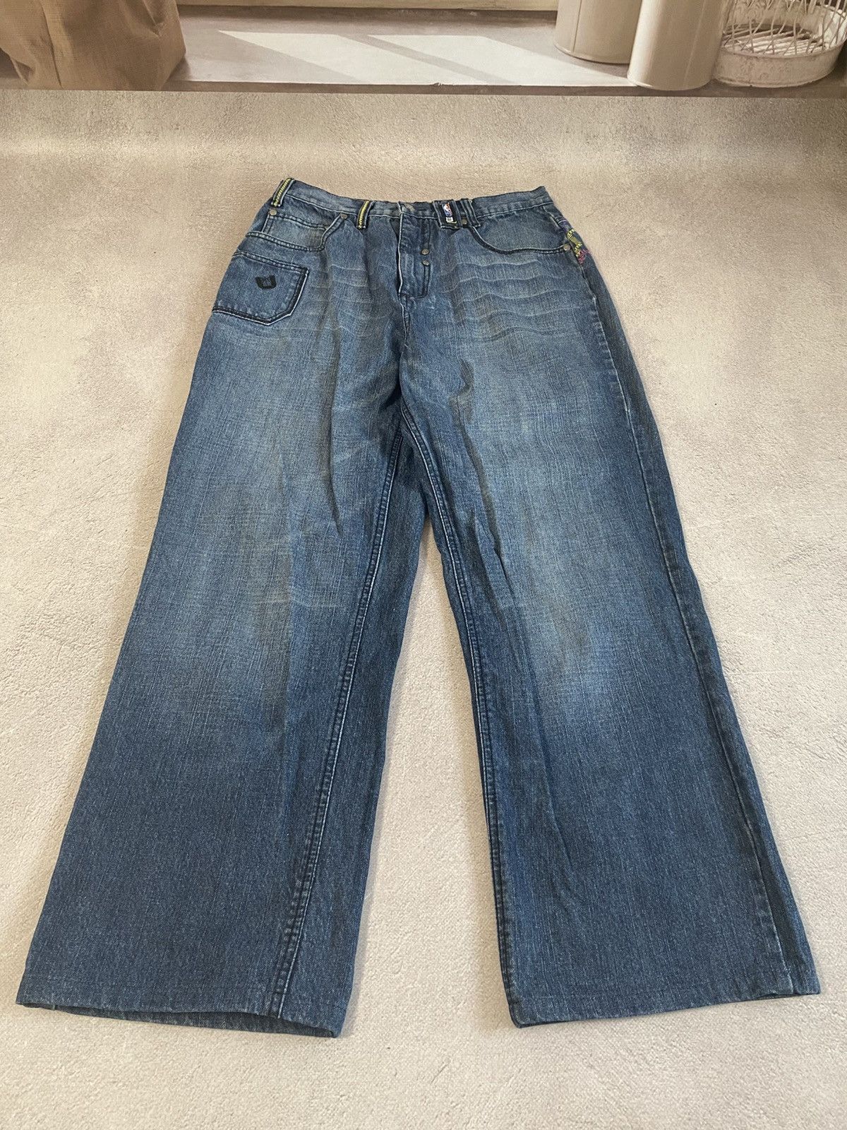Japanese Brand × NBA × Vintage NBA UNK Lakers Baggy pants Tornado Mart style y2k jeans Size US 30 / EU 46 - 2 Thumbnail