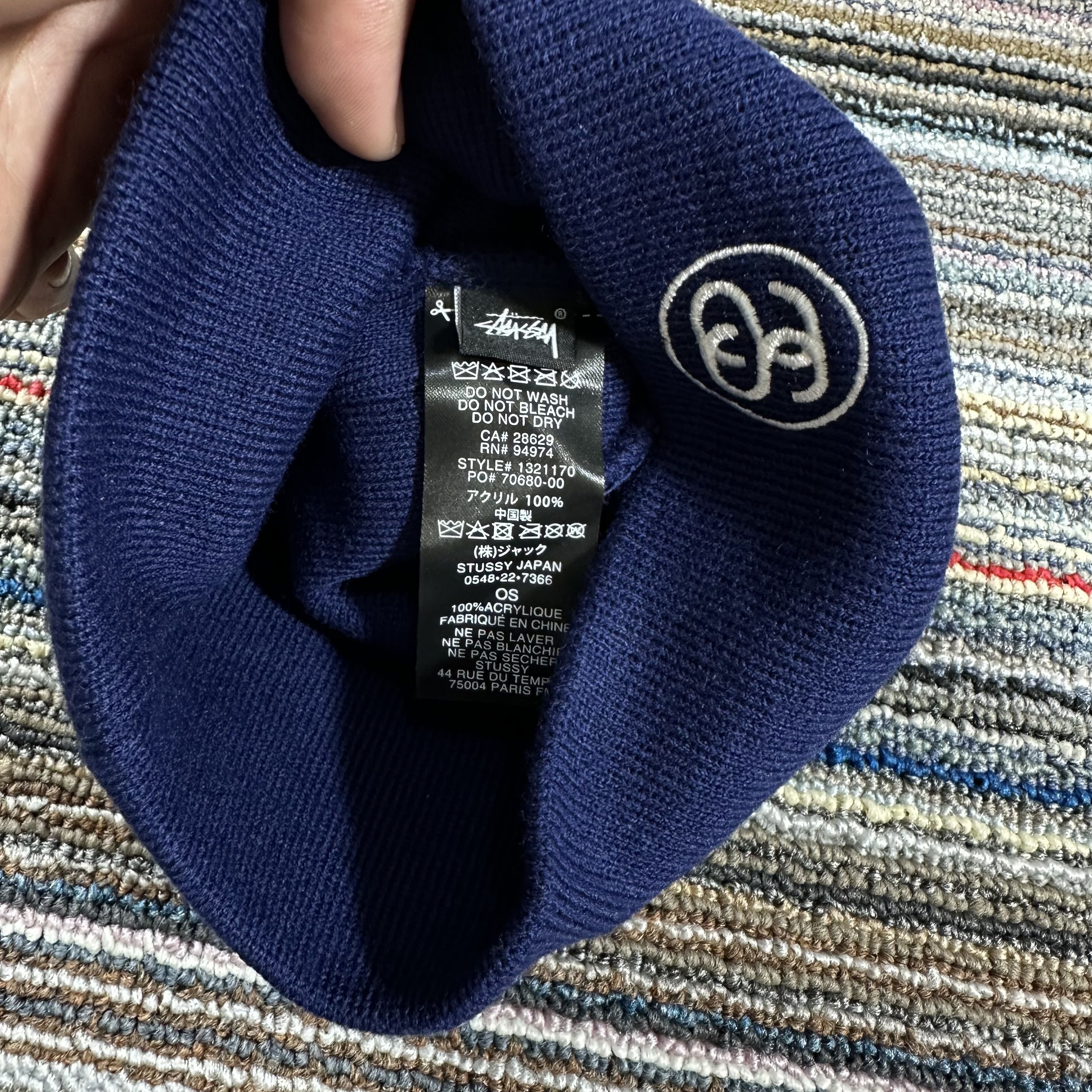 Stussy STUSSY SMALL SS LINK SKULLCAP BEANIE HAT / NAVY Size ONE SIZE - 4 Thumbnail